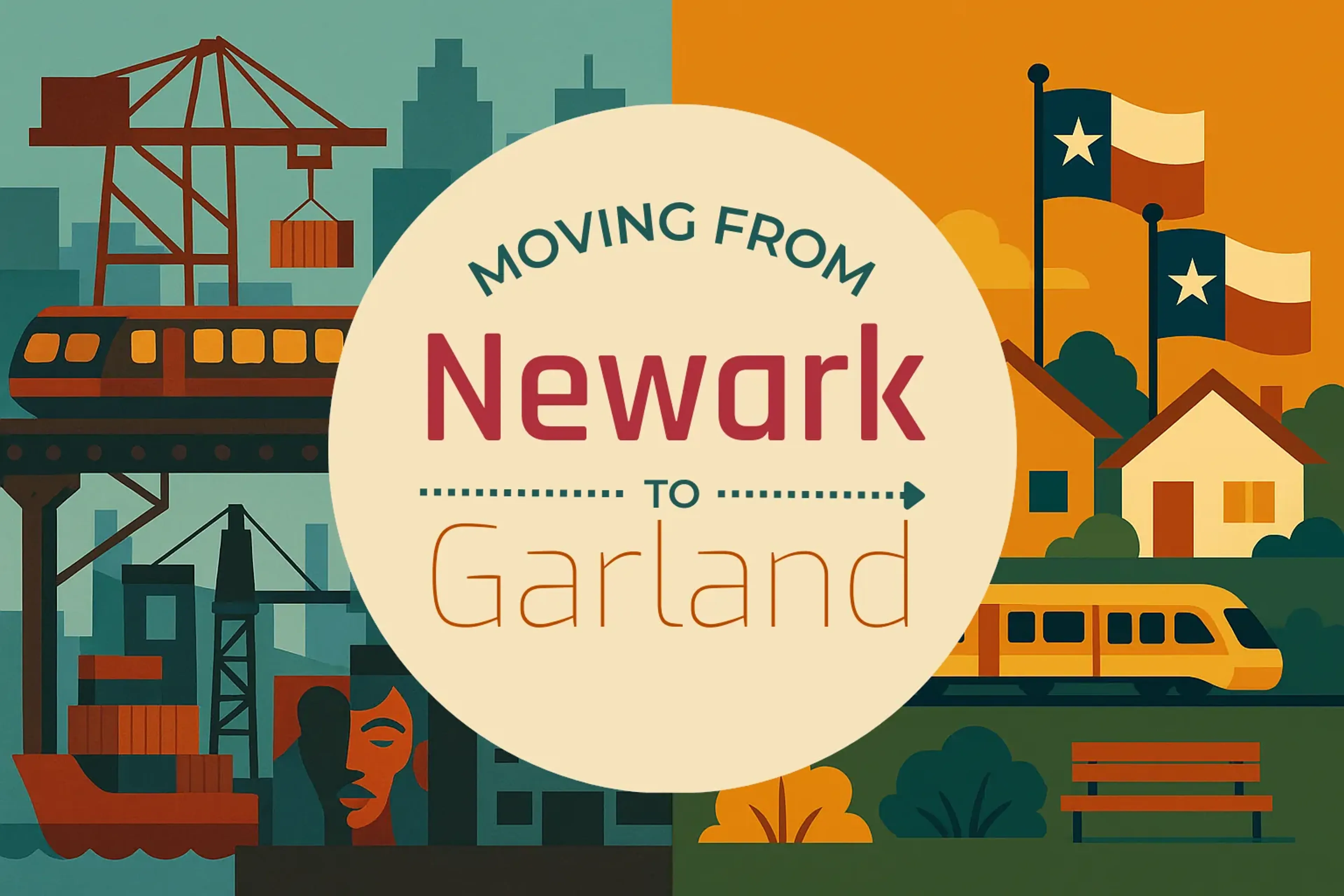 Side-by-side comparison of Newark to Garland moving companies