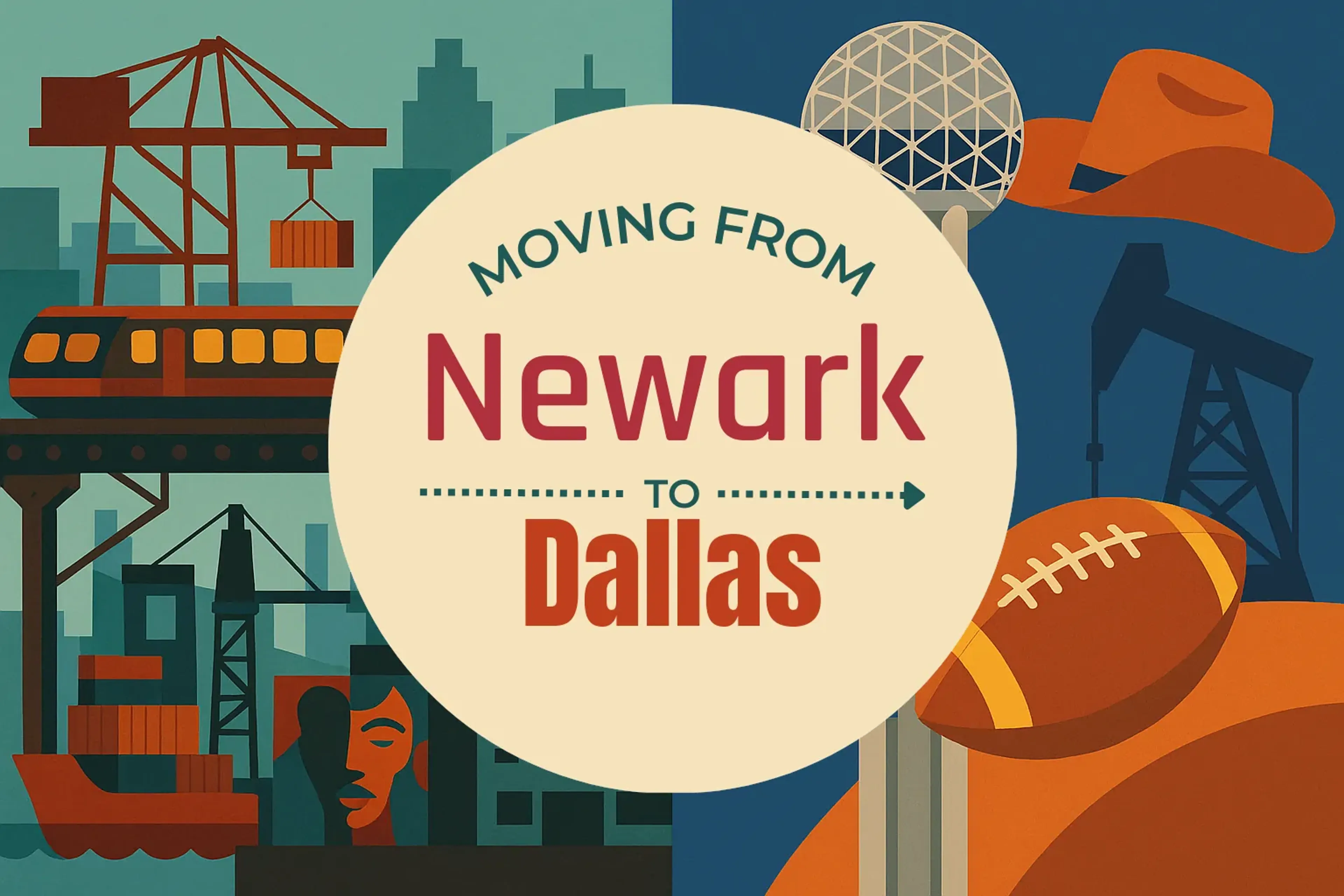 Side-by-side comparison of Newark to Dallas moving companies