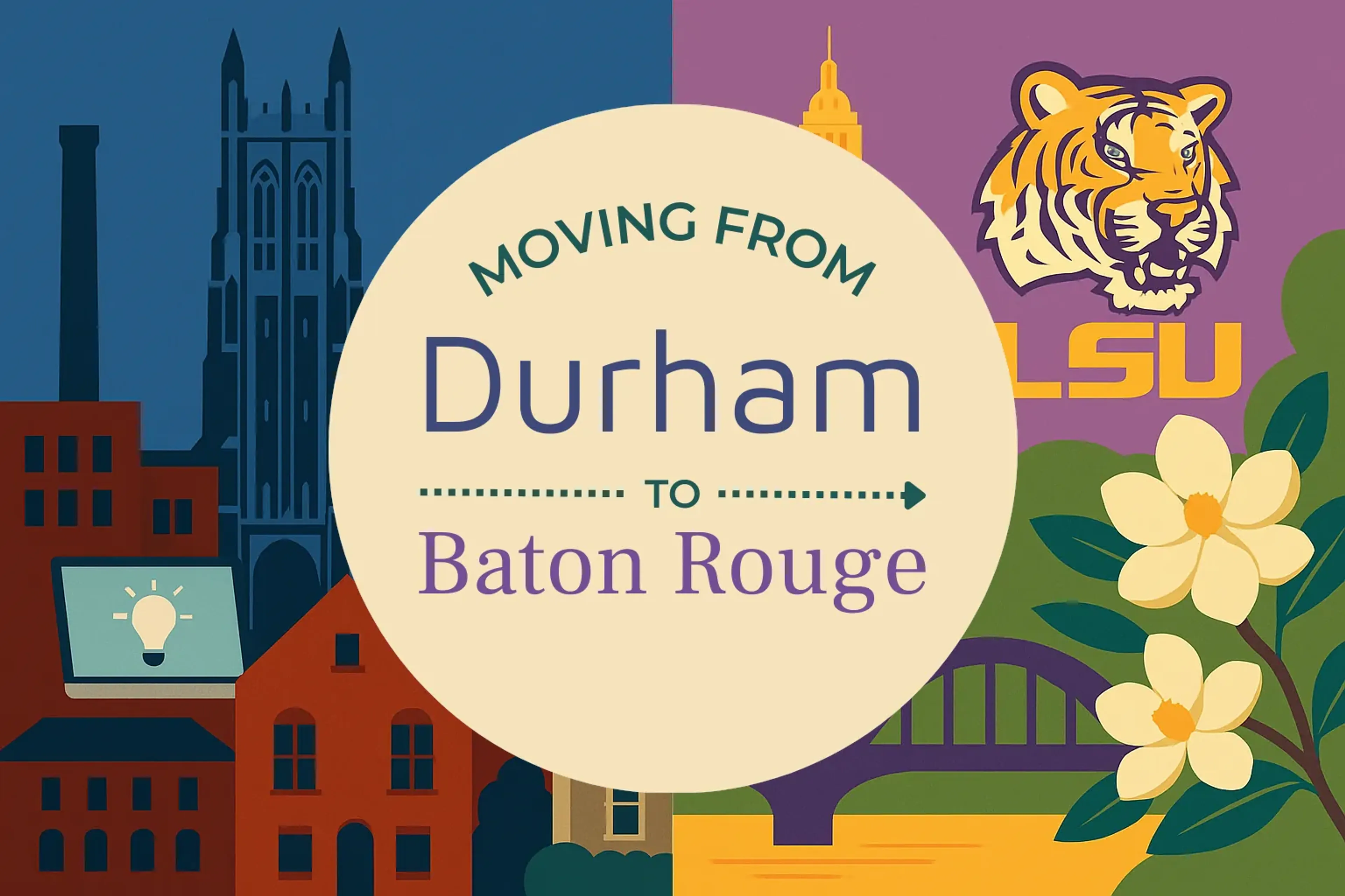Side-by-side comparison of Durham to Baton Rouge moving companies