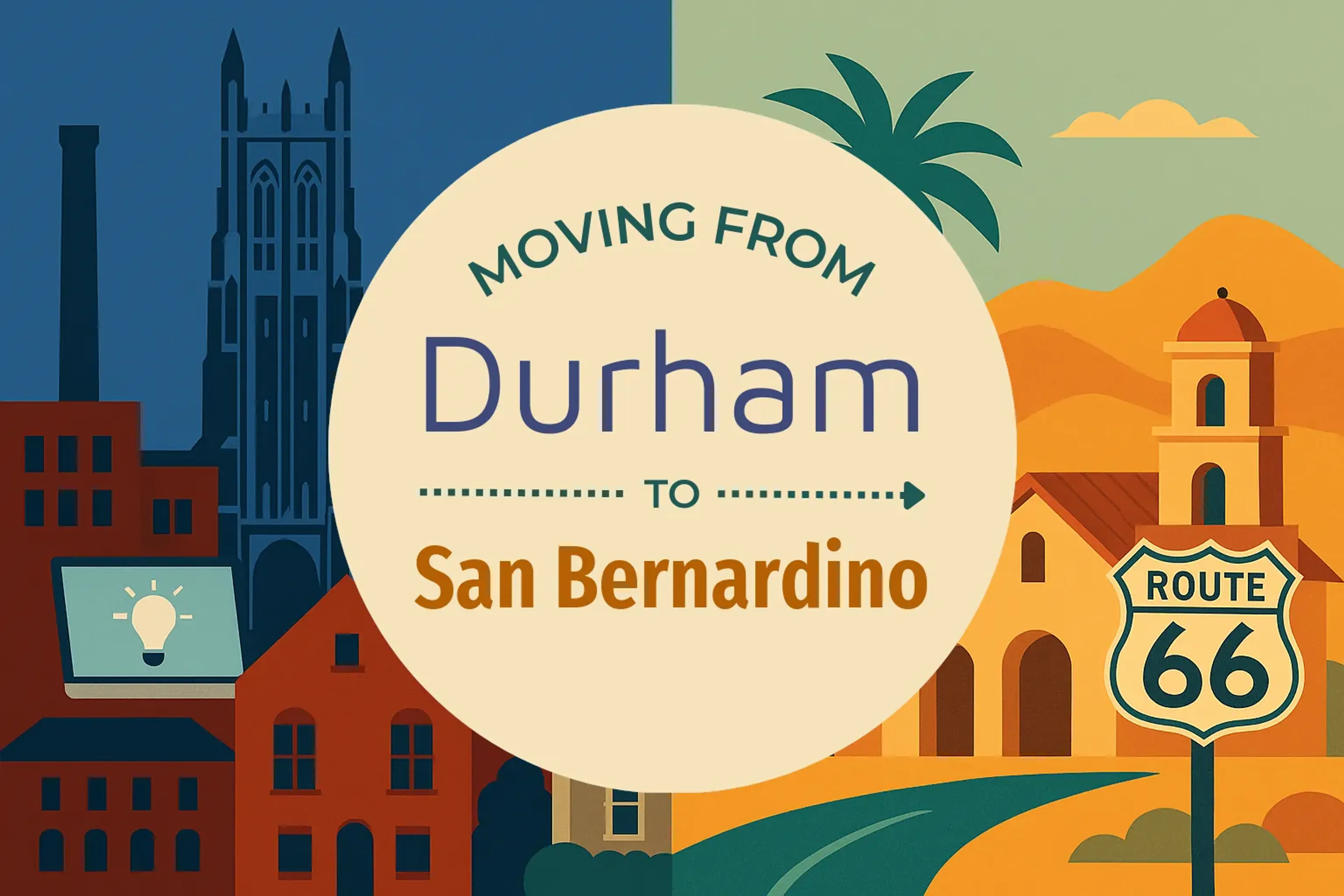 Side-by-side comparison of Durham to San Bernardino moving companies