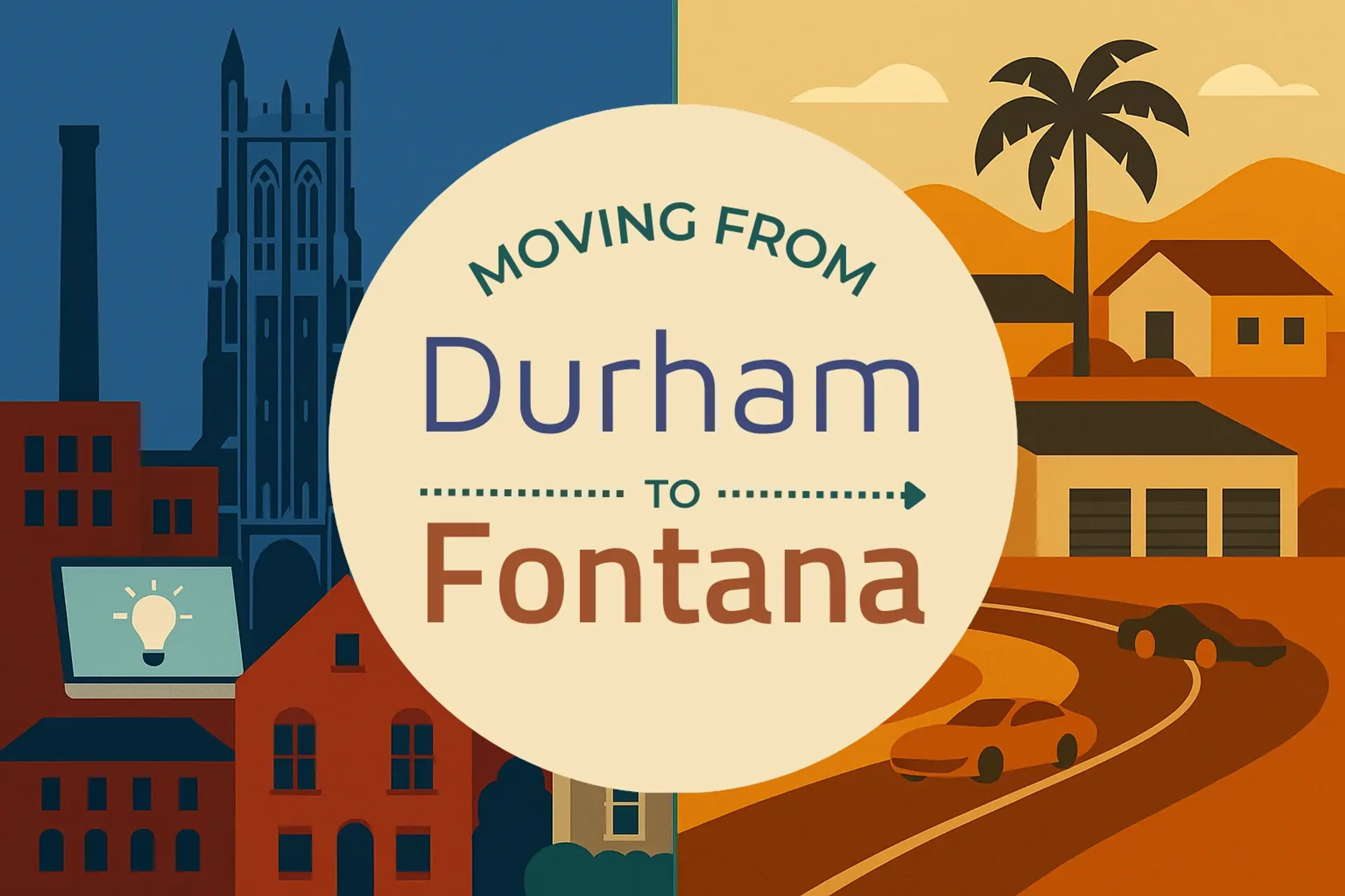 Side-by-side comparison of Durham to Fontana moving companies