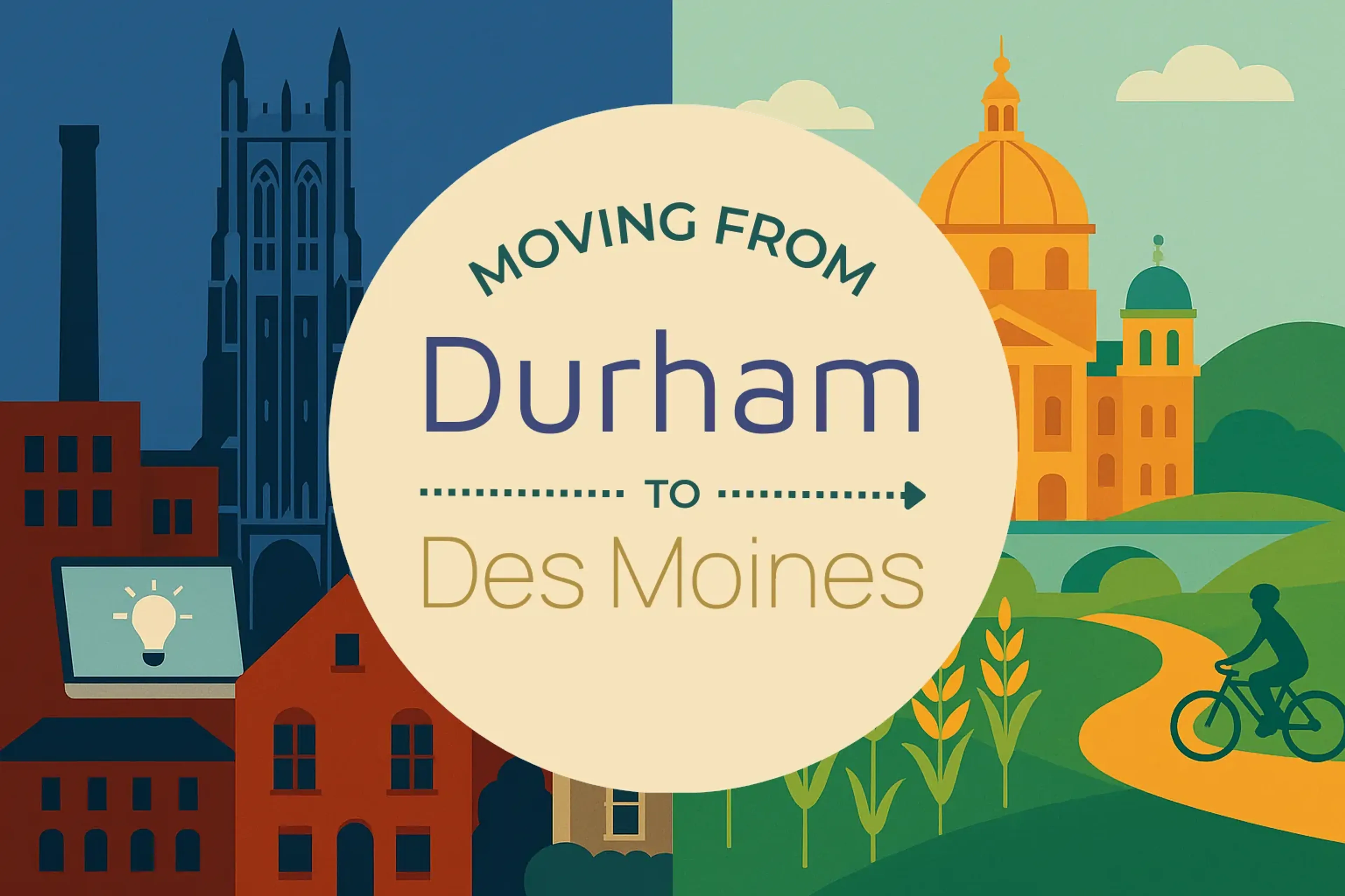 Side-by-side comparison of Durham to Des Moines moving companies