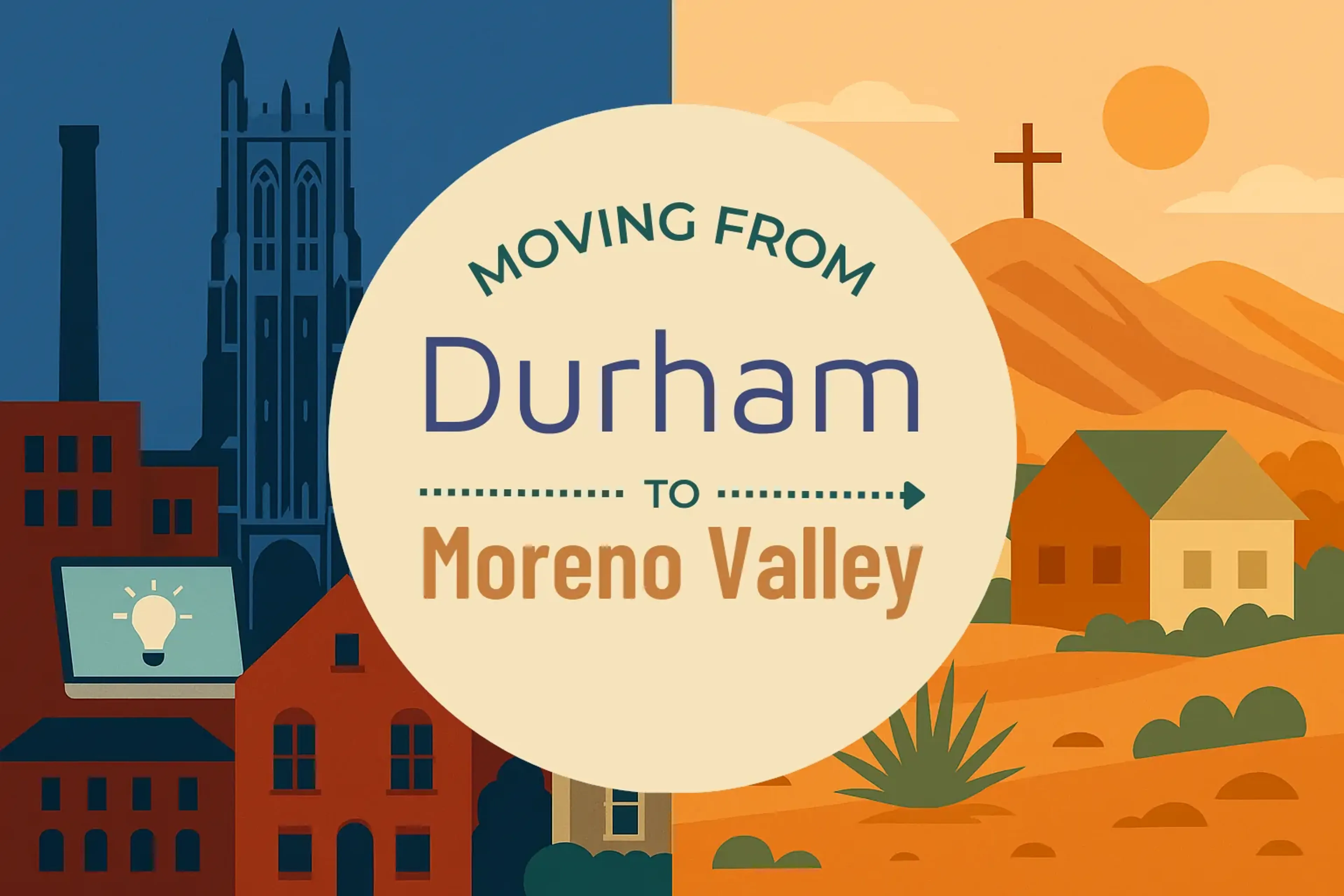 Side-by-side comparison of Durham to Moreno Valley moving companies