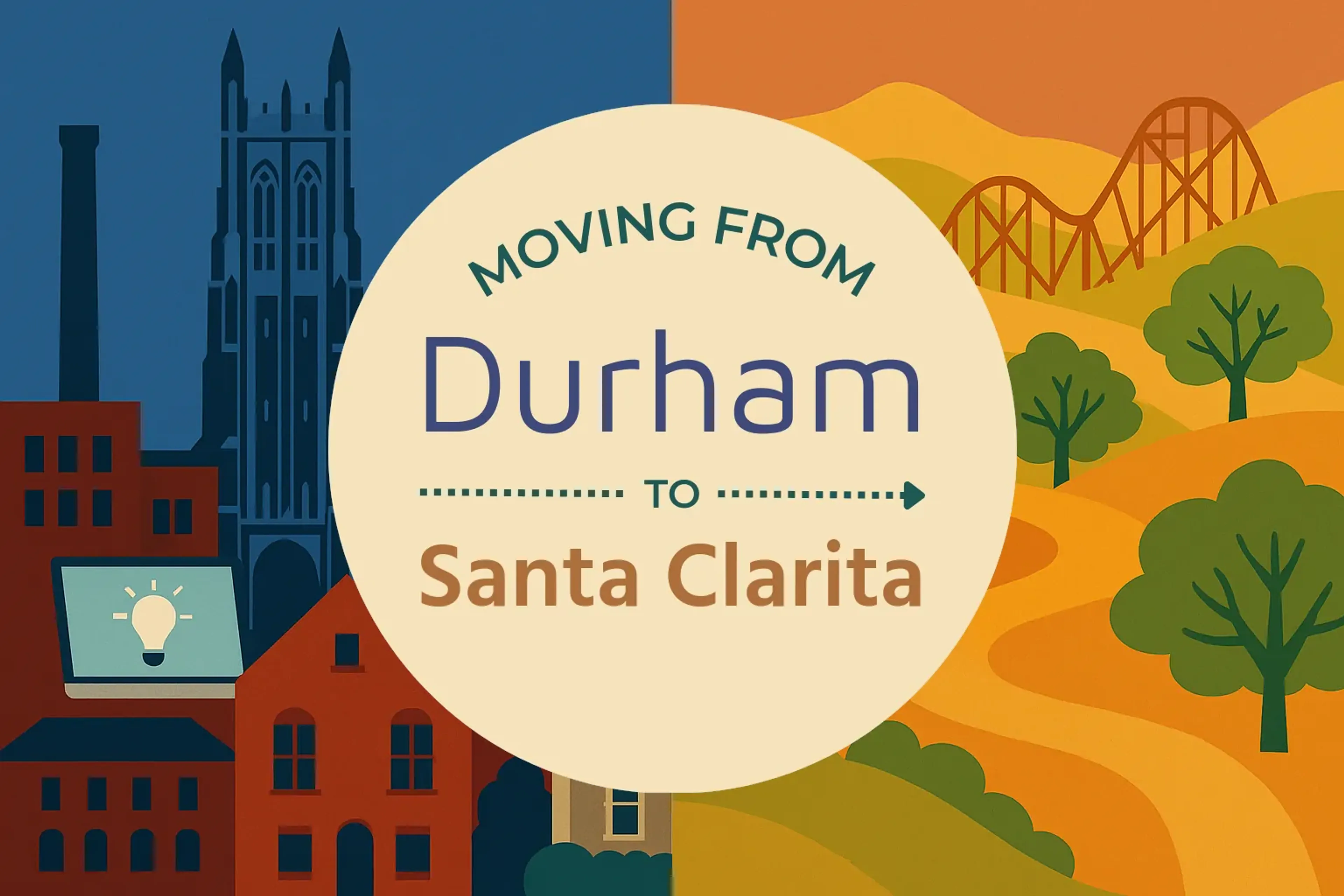 Side-by-side comparison of Durham to Santa Clarita moving companies
