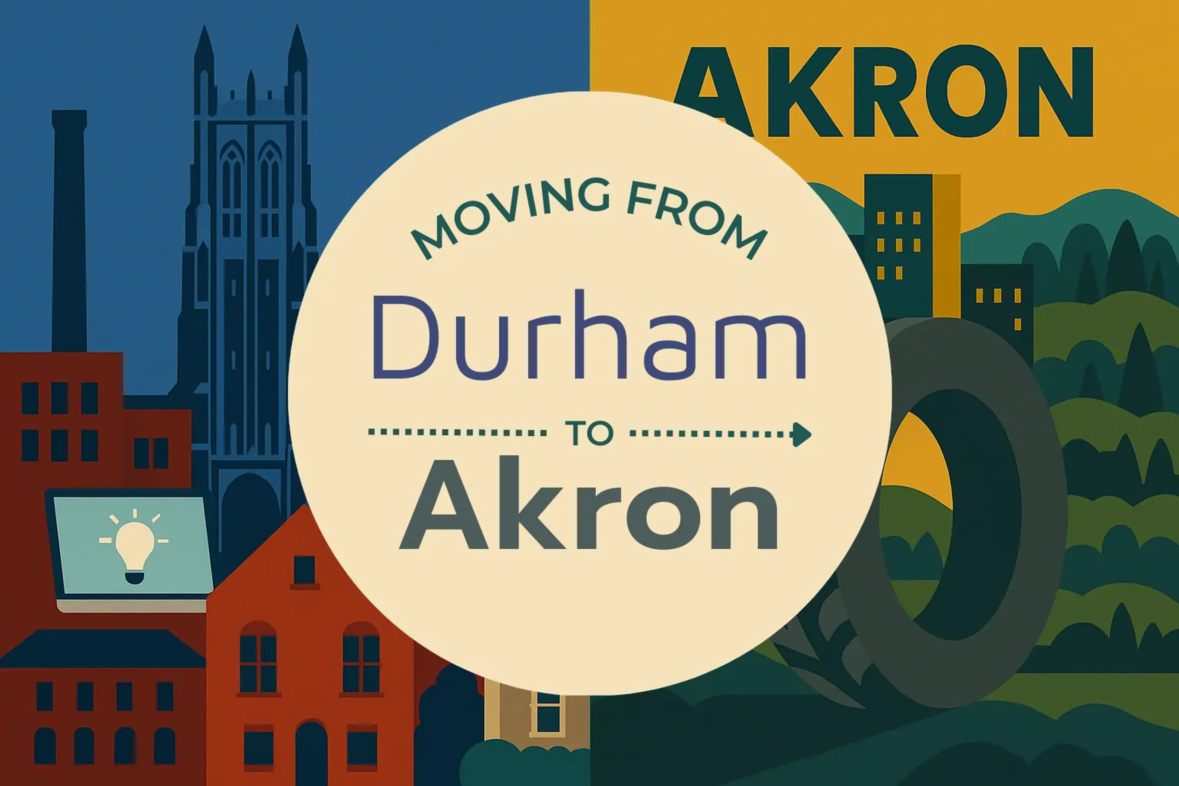 Side-by-side comparison of Durham to Akron moving companies