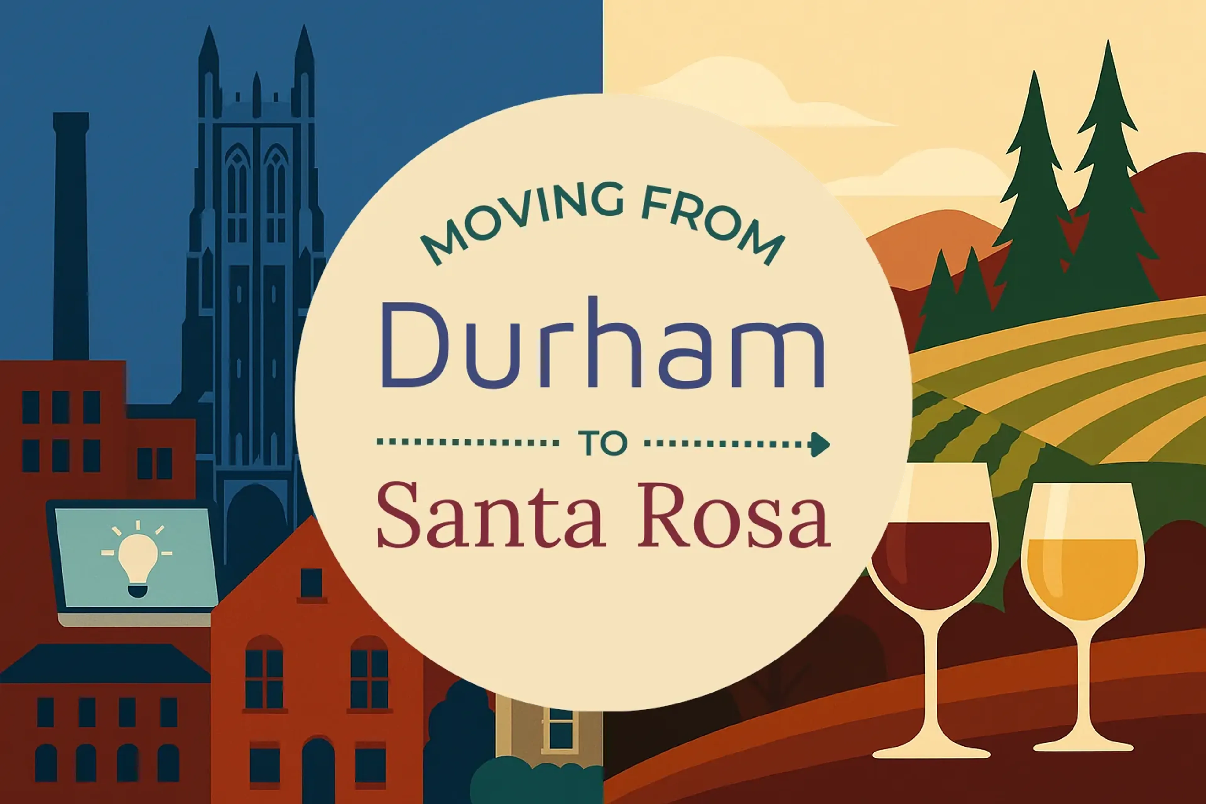 Side-by-side comparison of Durham to Santa Rosa moving companies