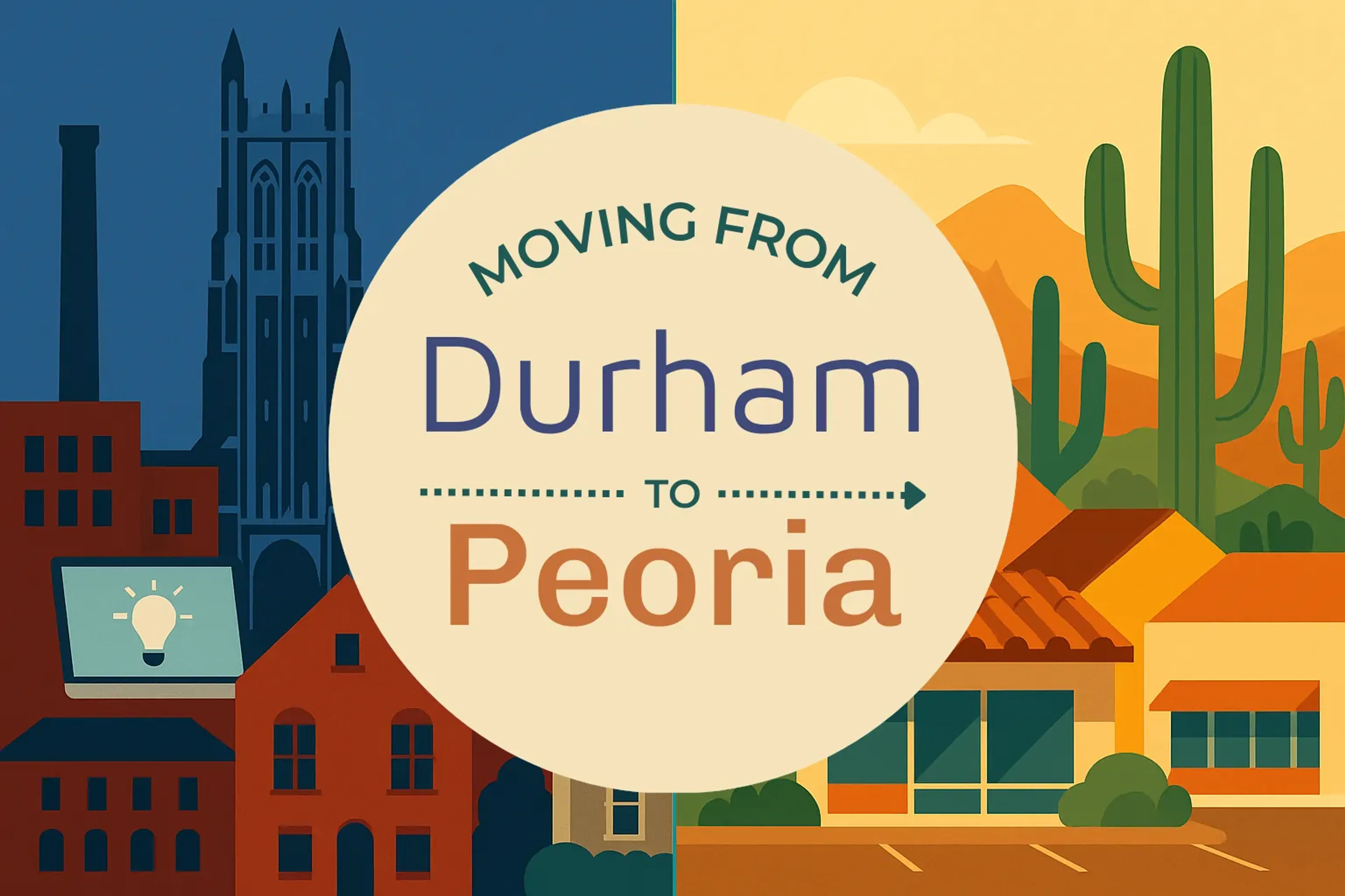 Side-by-side comparison of Durham to Peoria moving companies