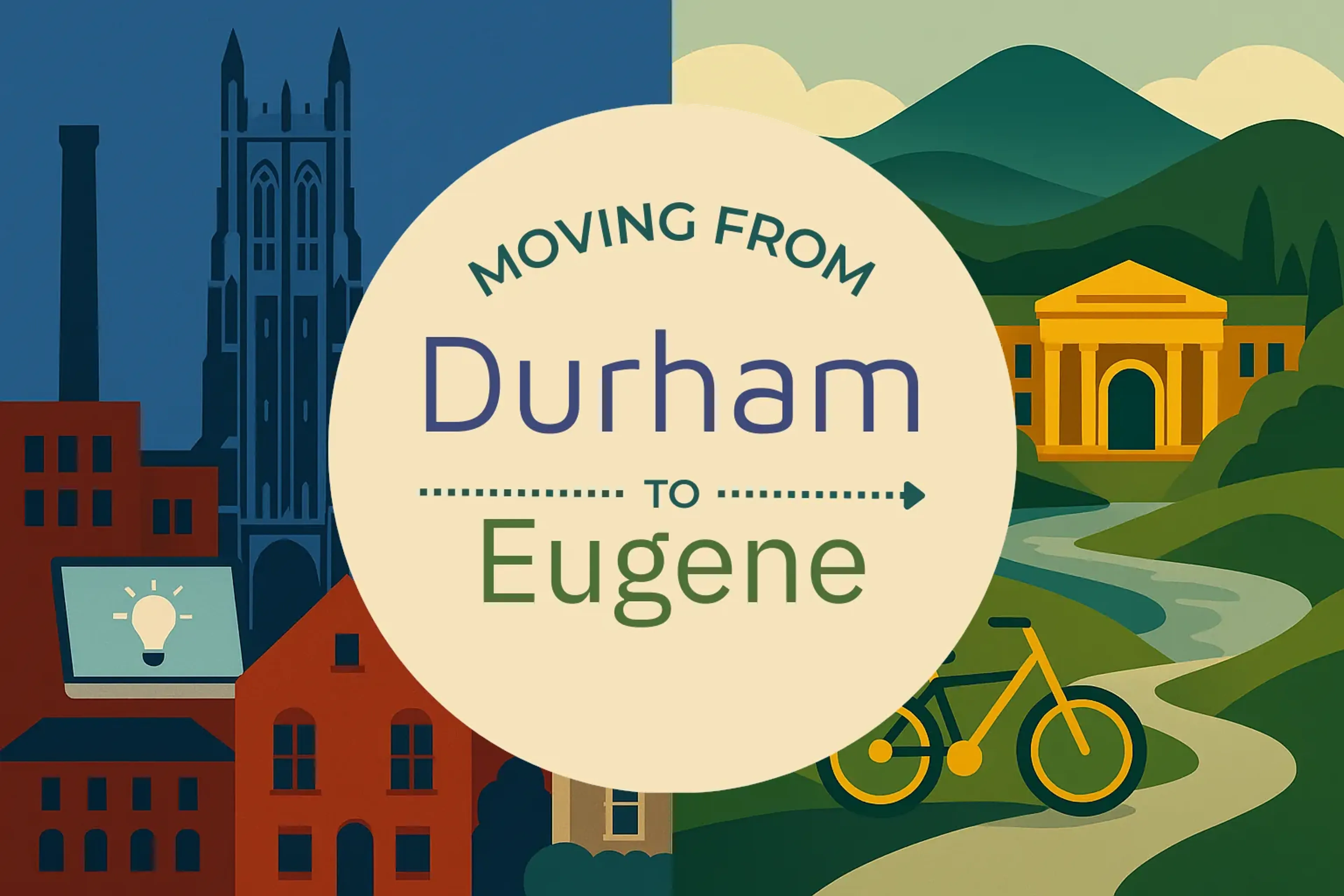 Side-by-side comparison of Durham to Eugene moving companies