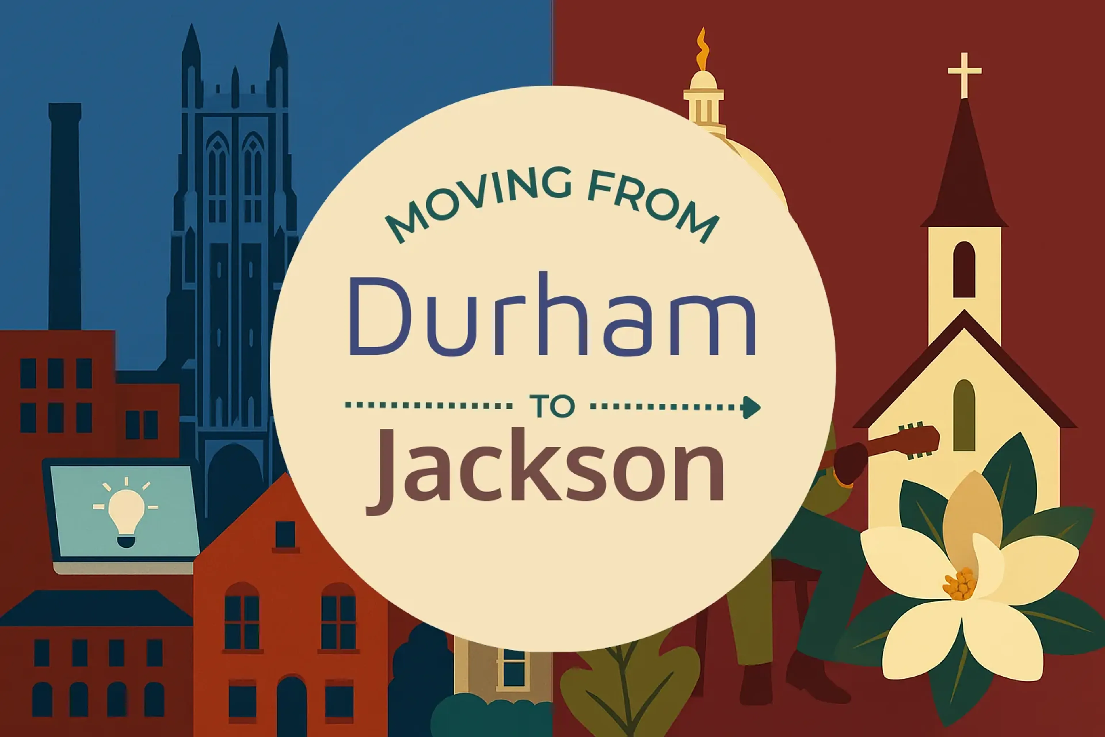Side-by-side comparison of Durham to Jackson moving companies