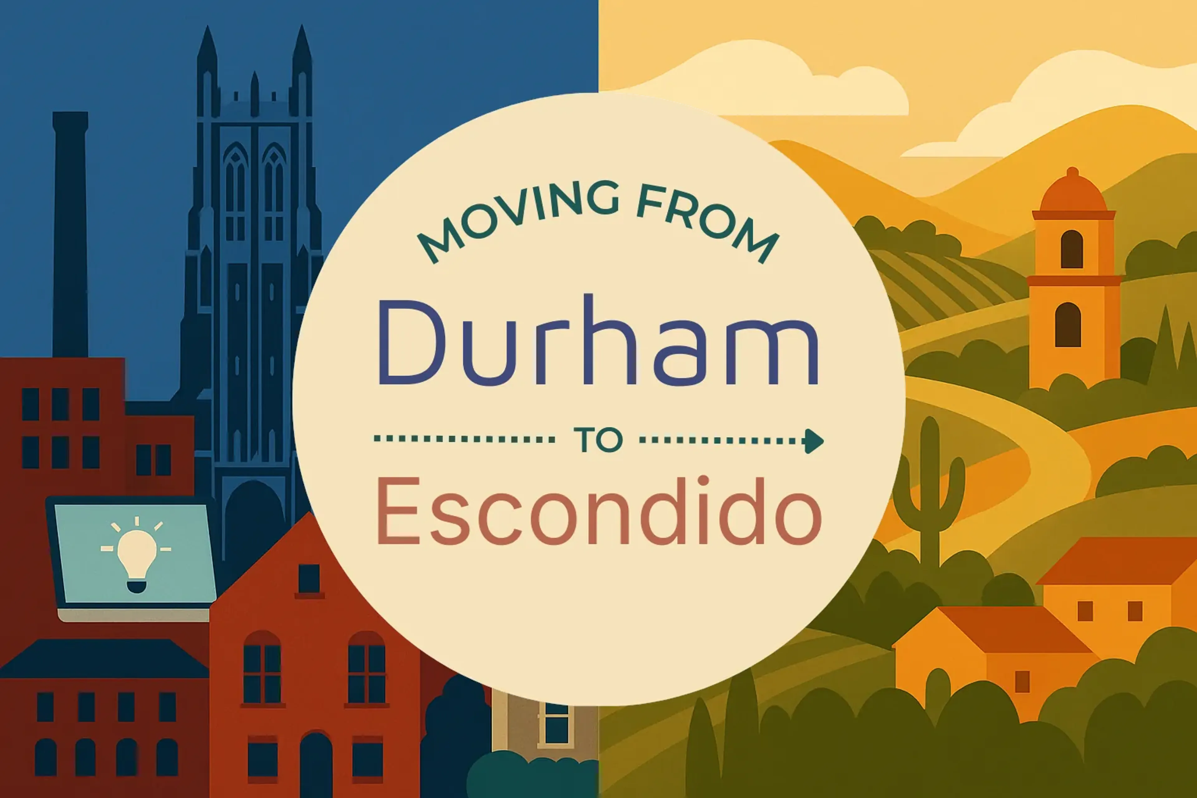 Side-by-side comparison of Durham to Escondido moving companies