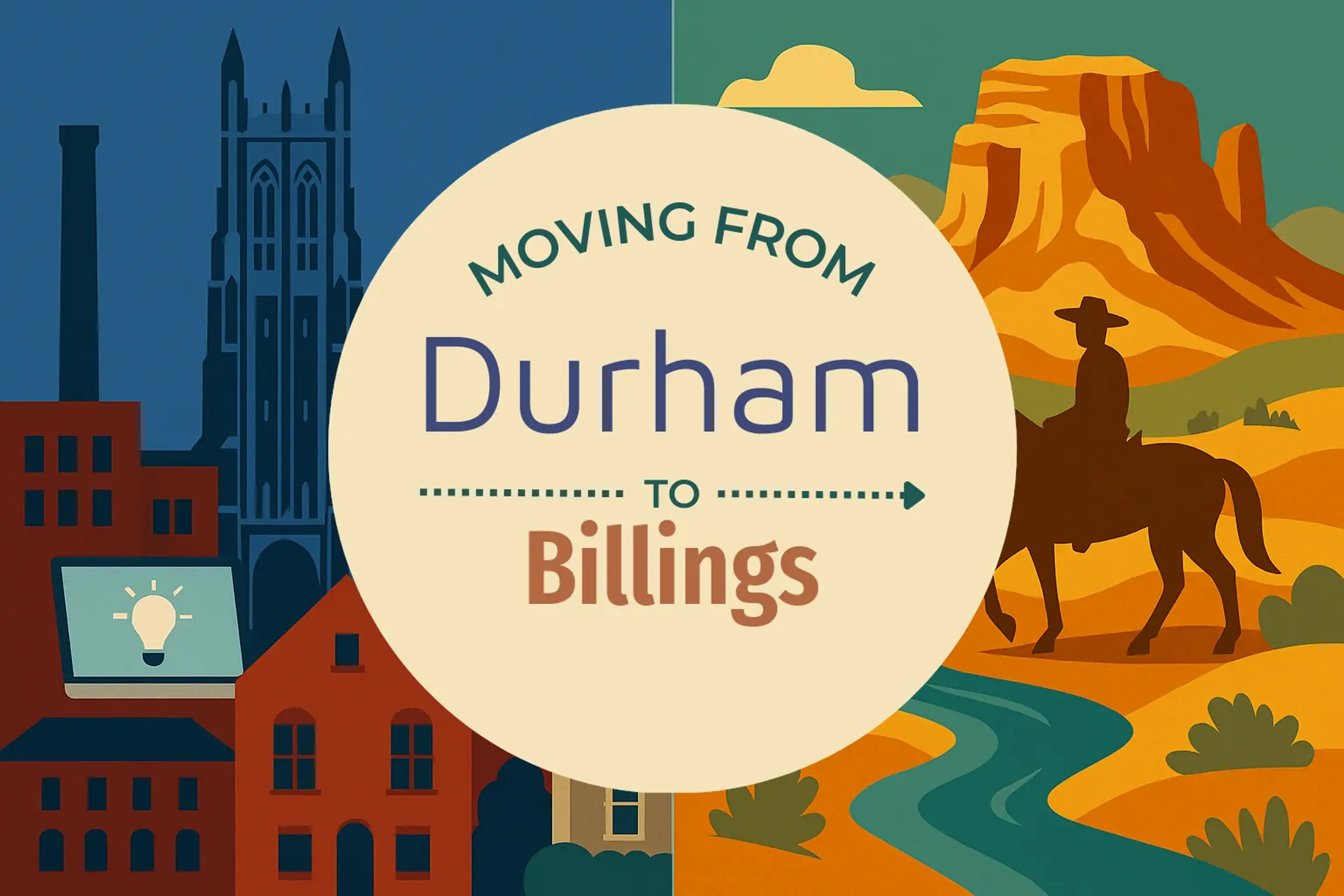 Side-by-side comparison of Durham to Billings moving companies