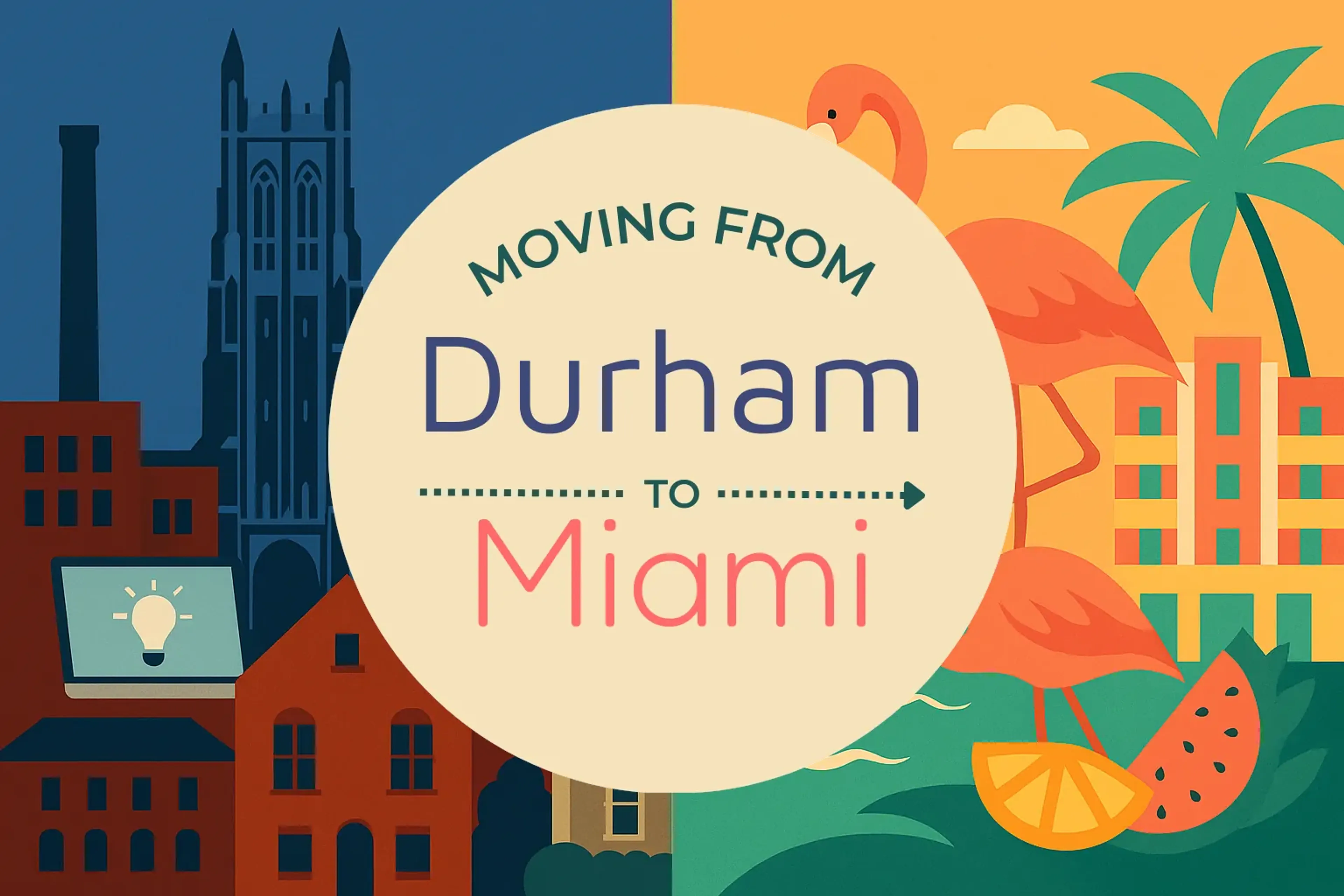 Side-by-side comparison of Durham to Miami moving companies