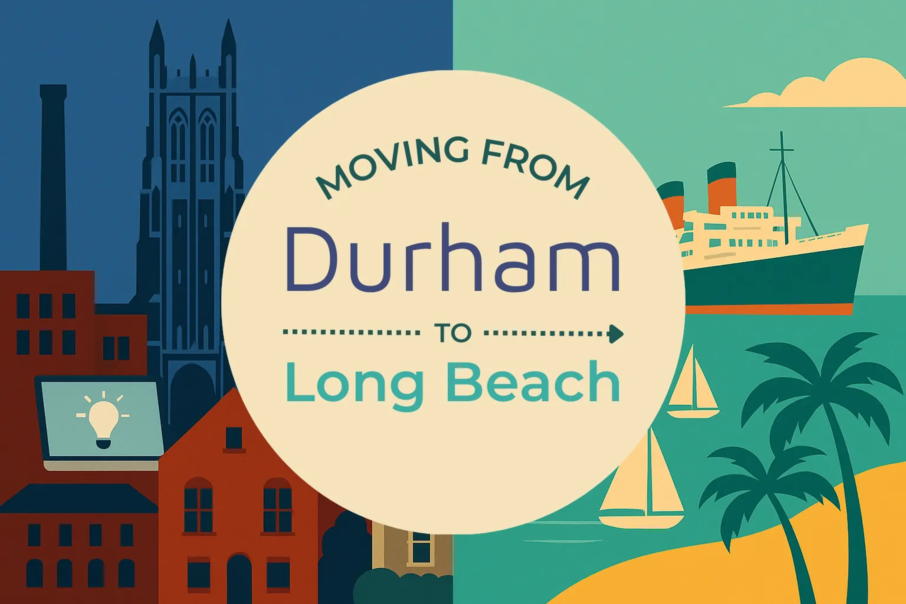 Side-by-side comparison of Durham to Long Beach moving companies