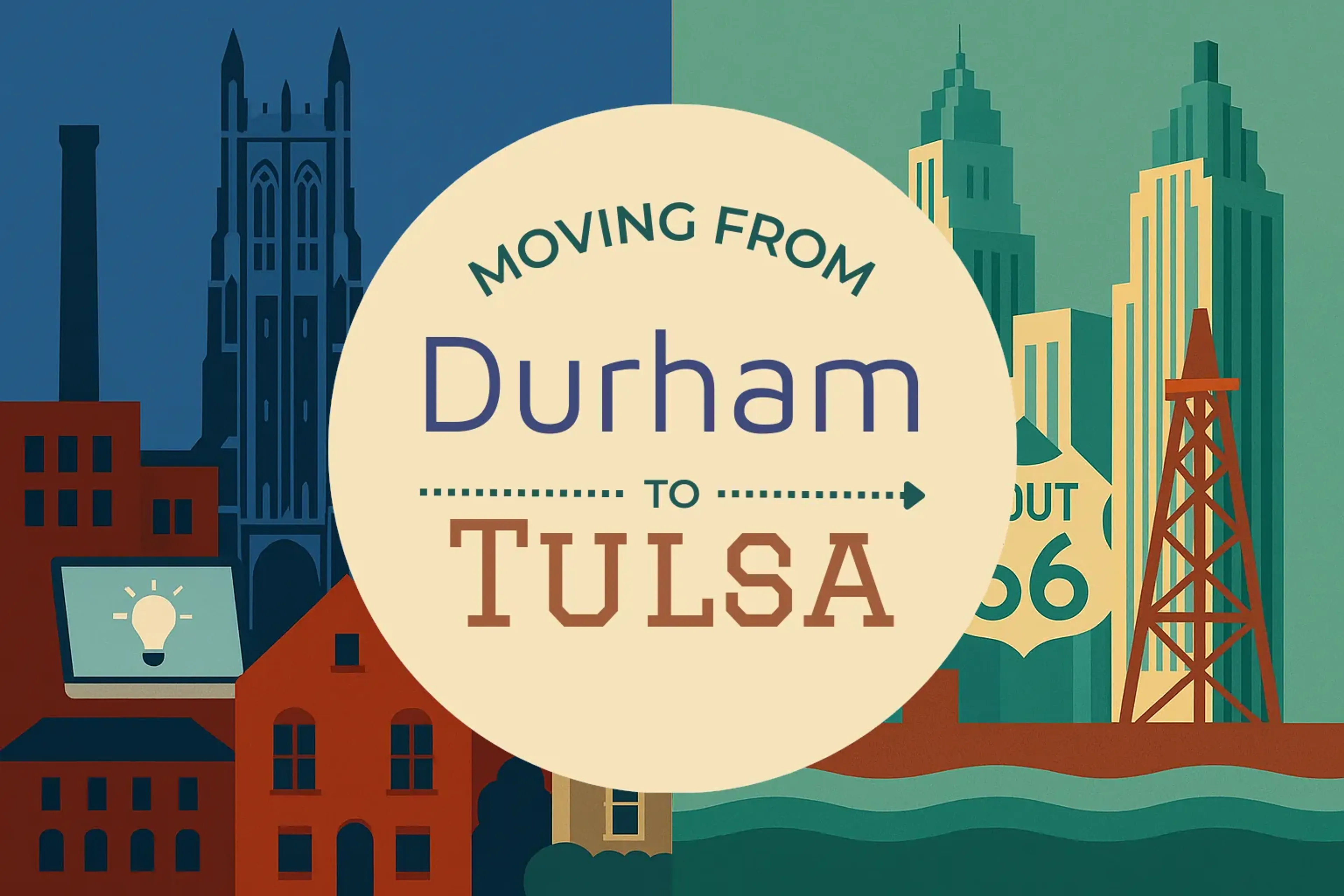 Side-by-side comparison of Durham to Tulsa moving companies