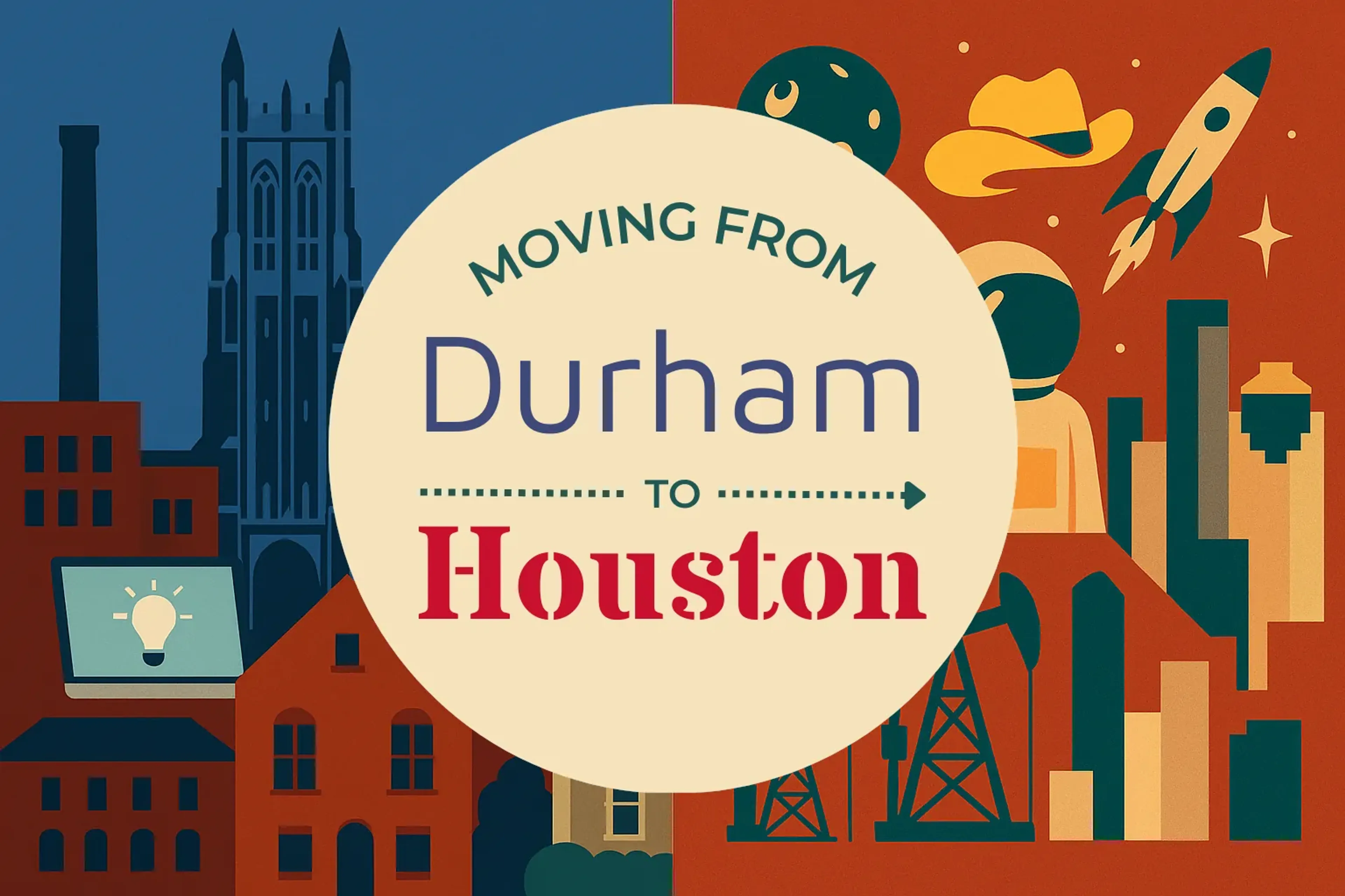 Side-by-side comparison of Durham to Houston moving companies