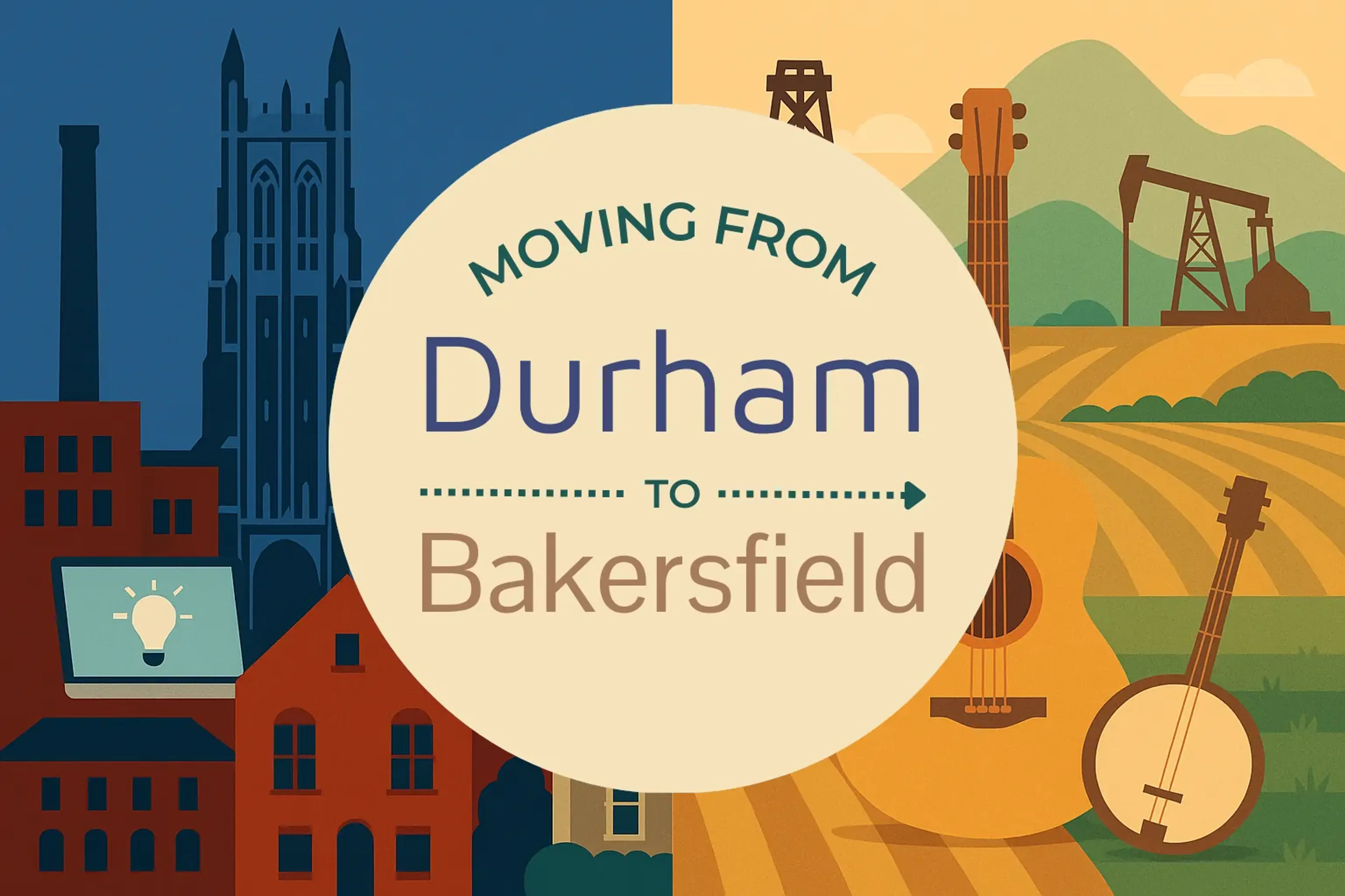 Side-by-side comparison of Durham to Bakersfield moving companies