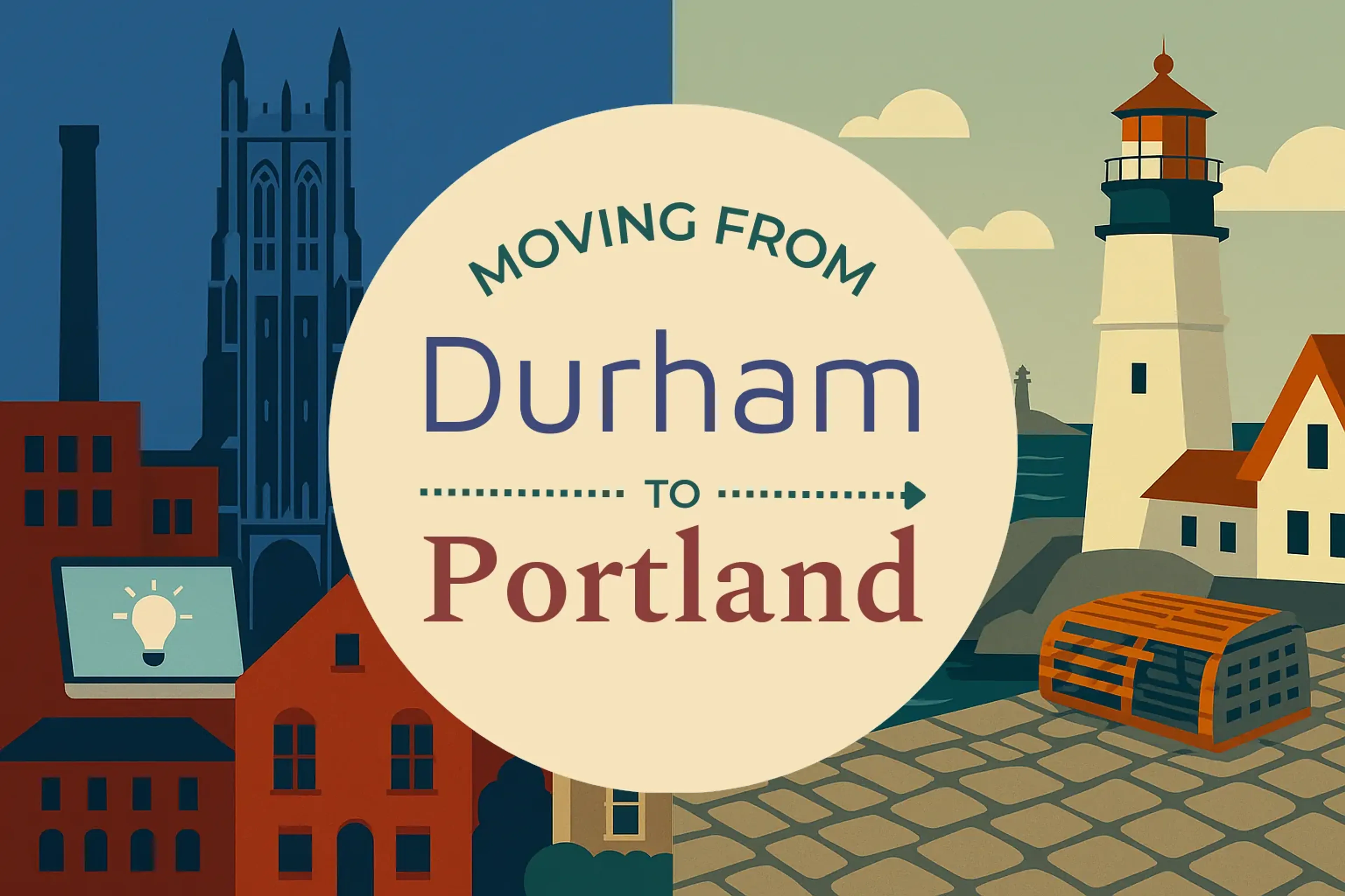 Side-by-side comparison of Durham to Portland moving companies