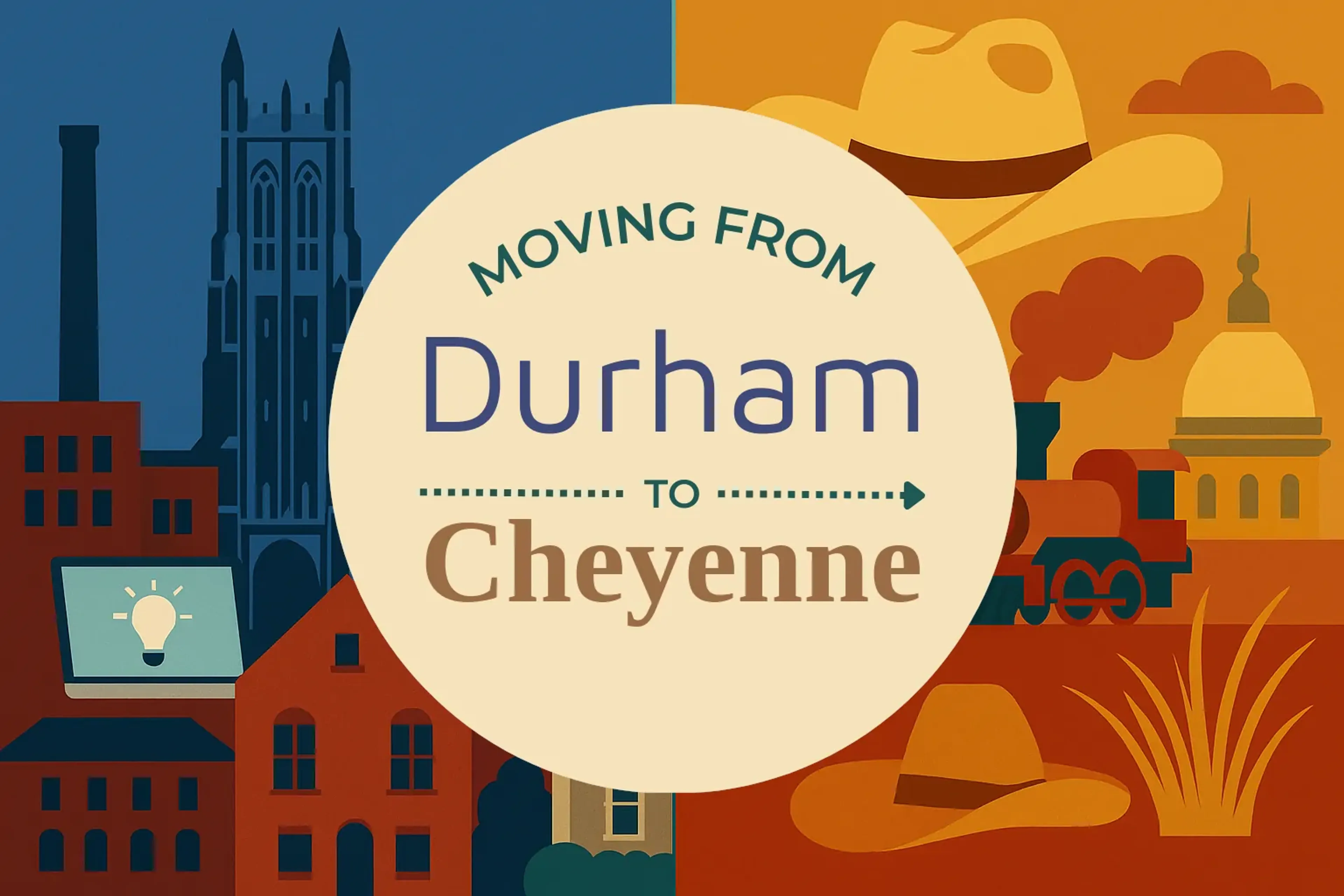 Side-by-side comparison of Durham to Cheyenne moving companies