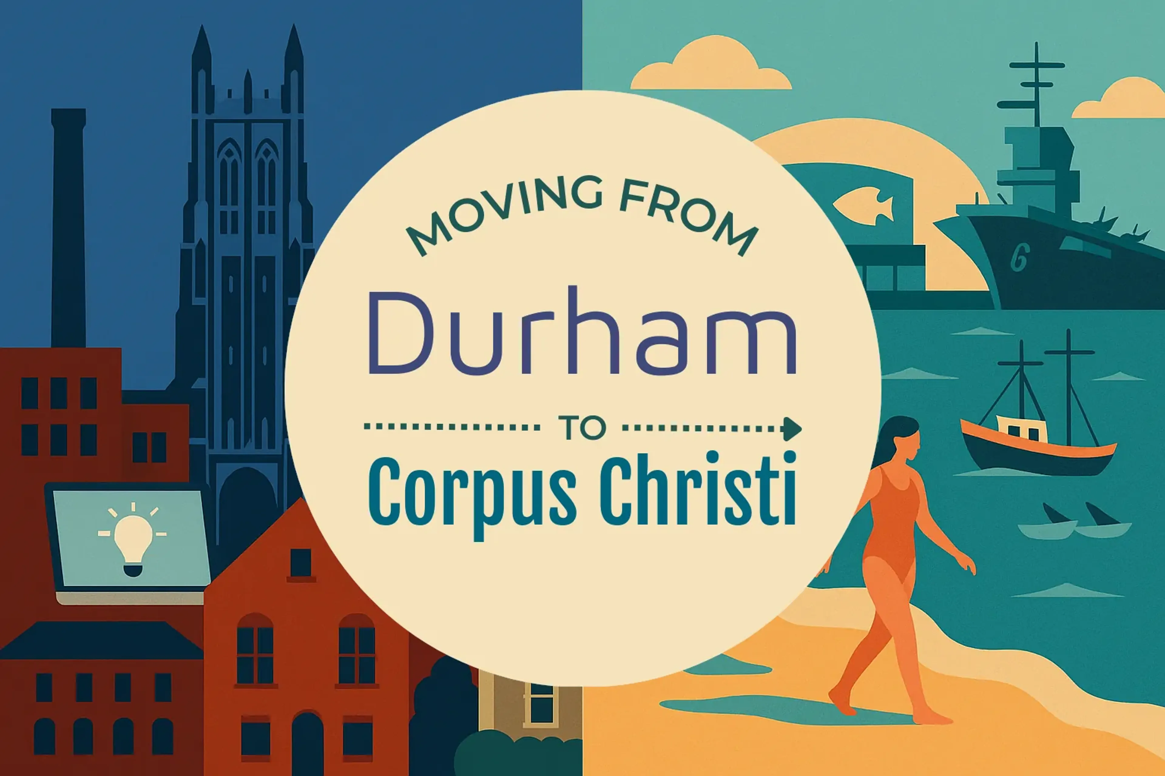 Side-by-side comparison of Durham to Corpus Christi moving companies