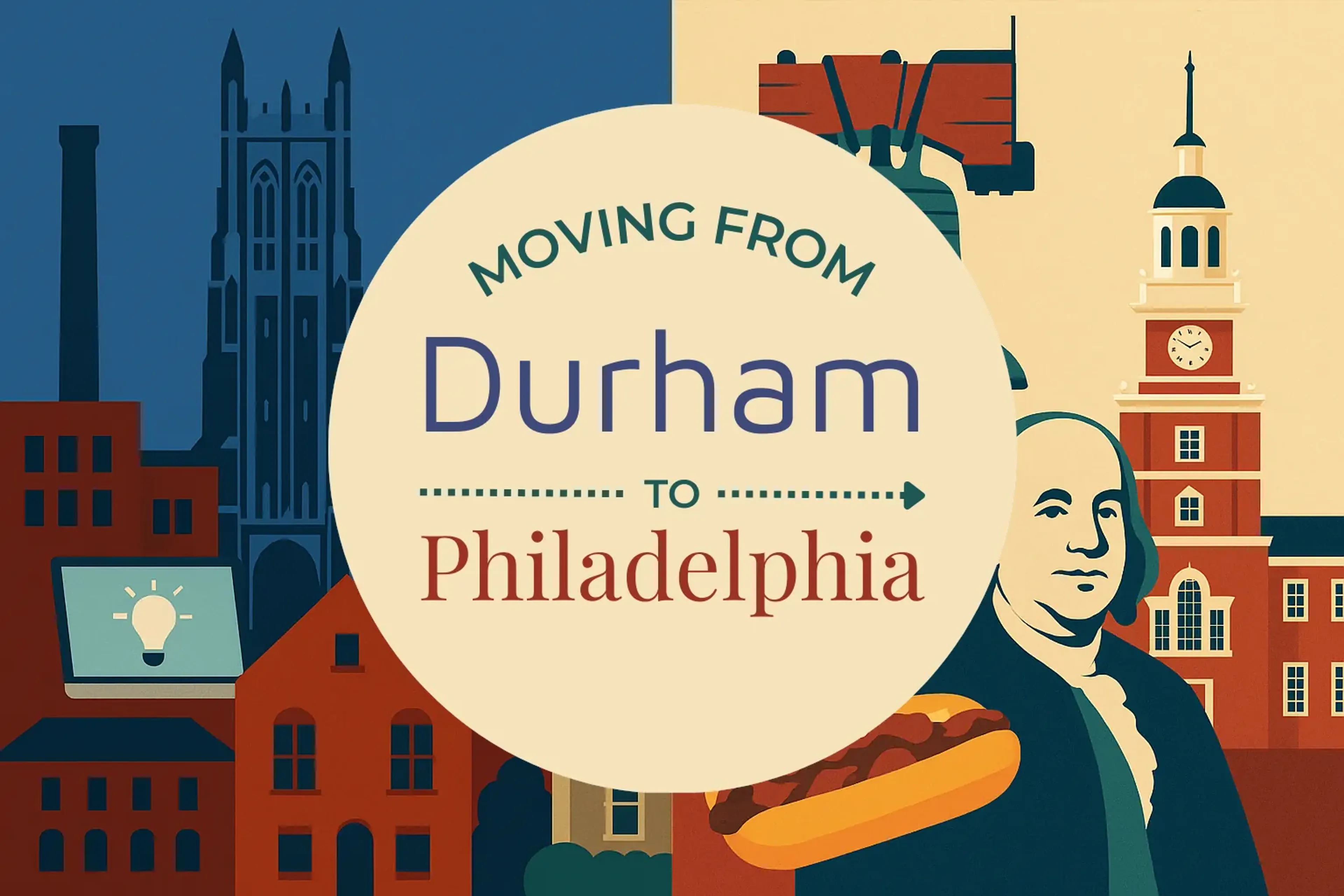 Side-by-side comparison of Durham to Philadelphia moving companies