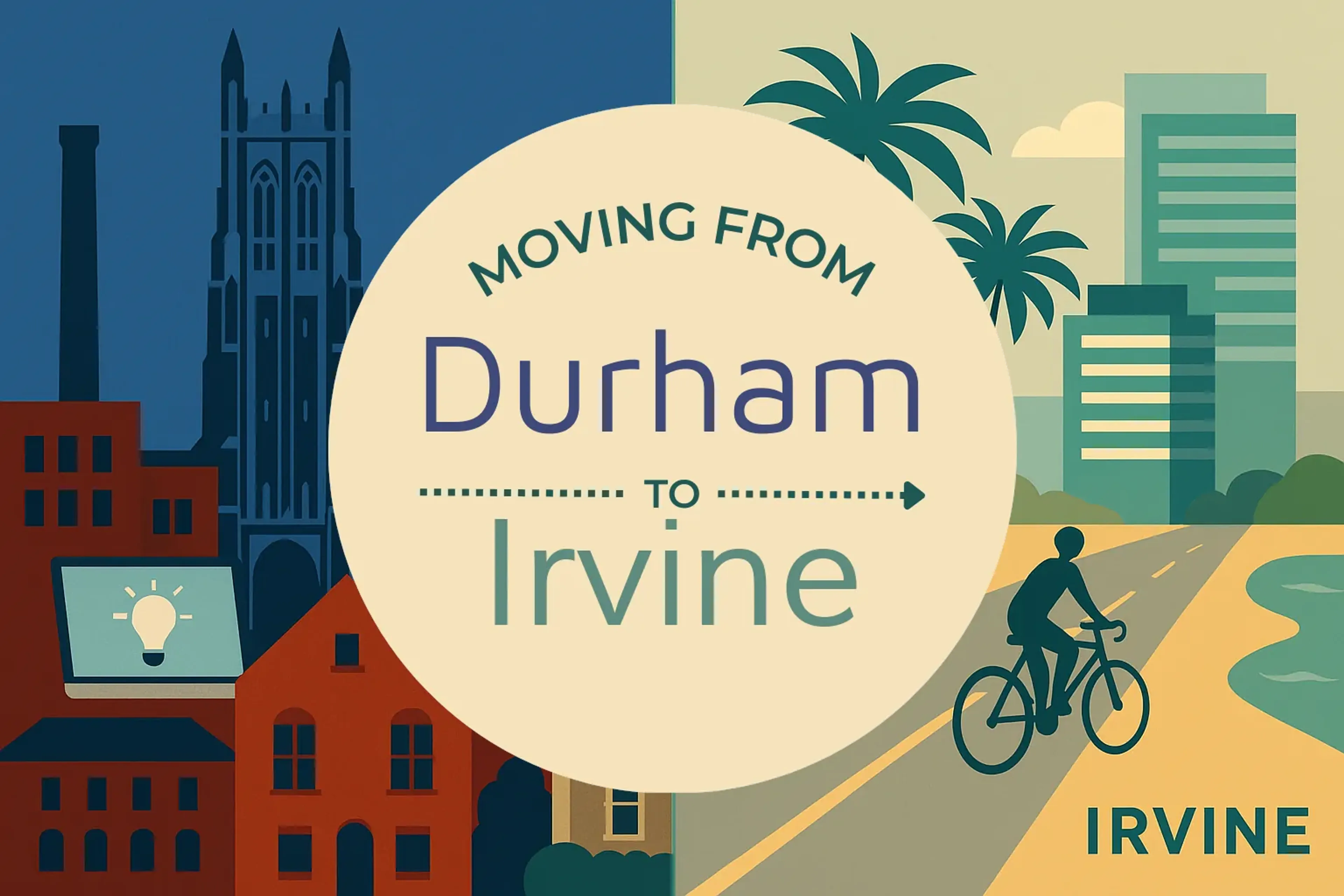 Side-by-side comparison of Durham to Irvine moving companies