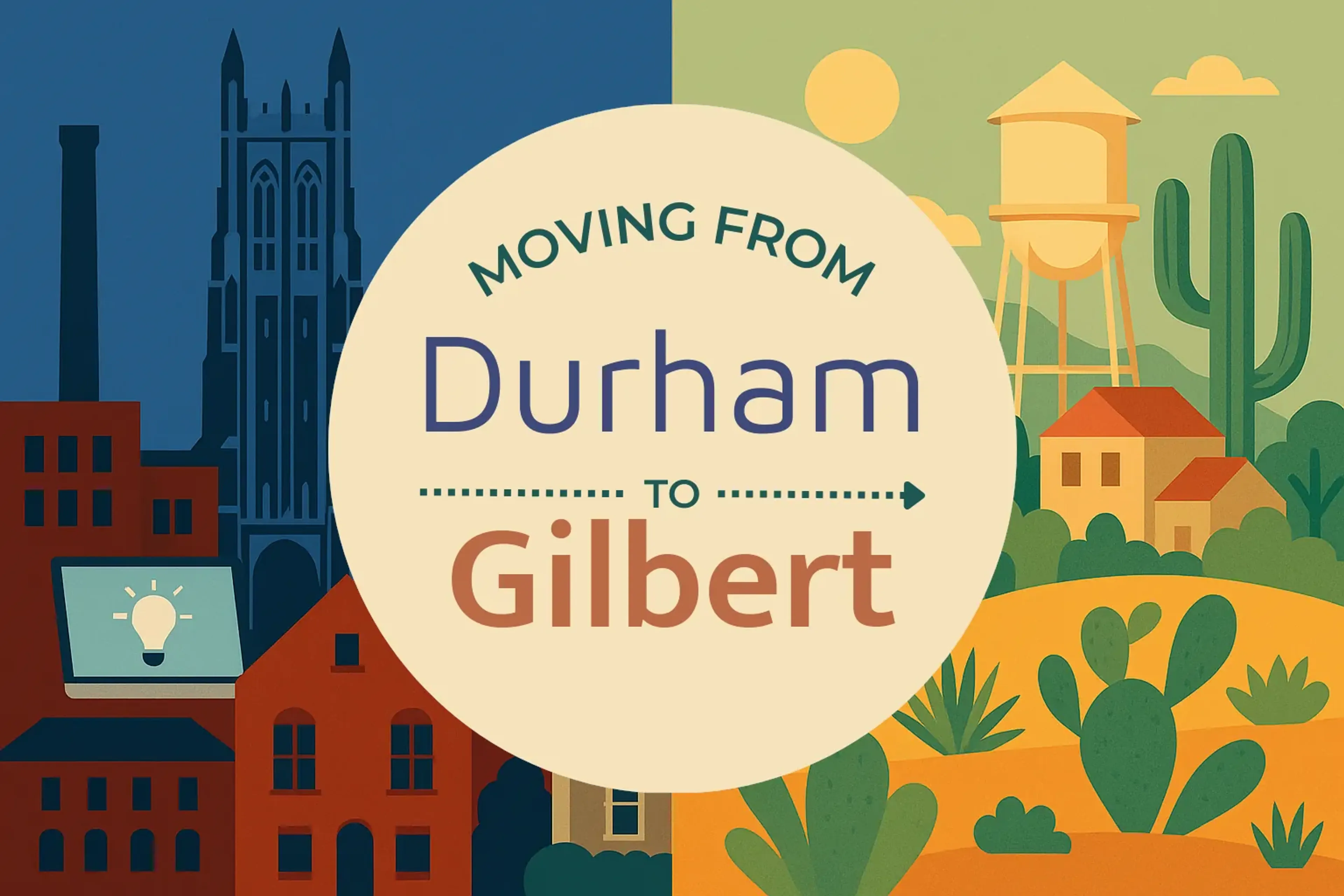 Side-by-side comparison of Durham to Gilbert moving companies