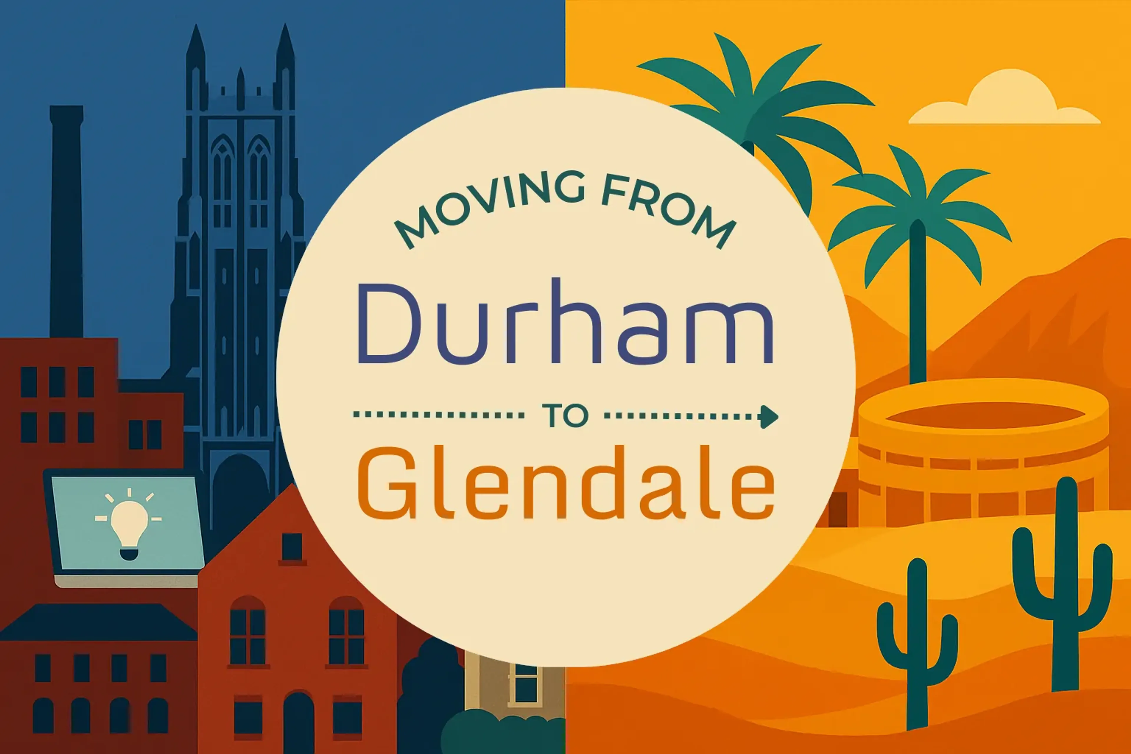 Side-by-side comparison of Durham to Glendale moving companies