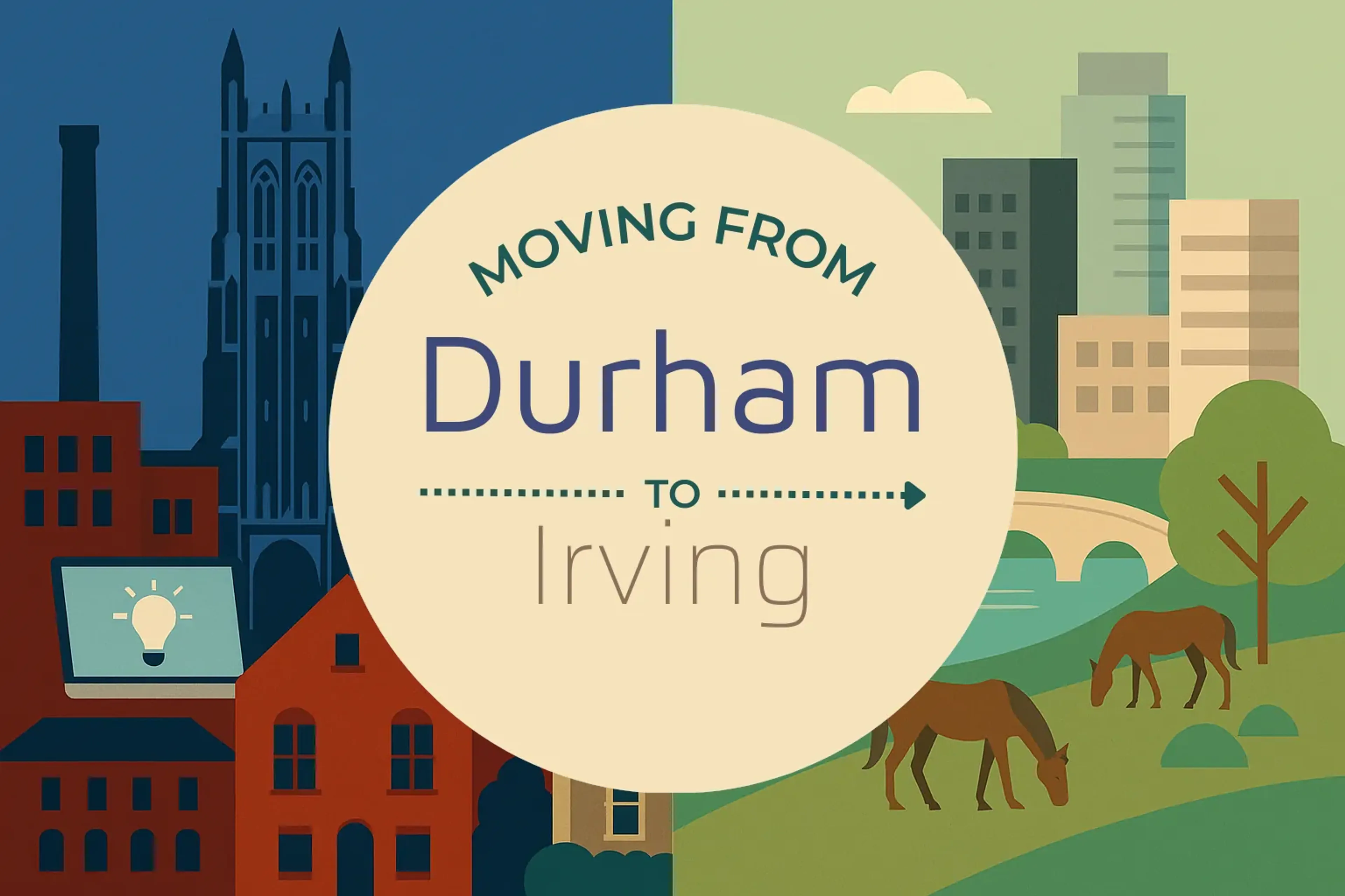 Side-by-side comparison of Durham to Irving moving companies