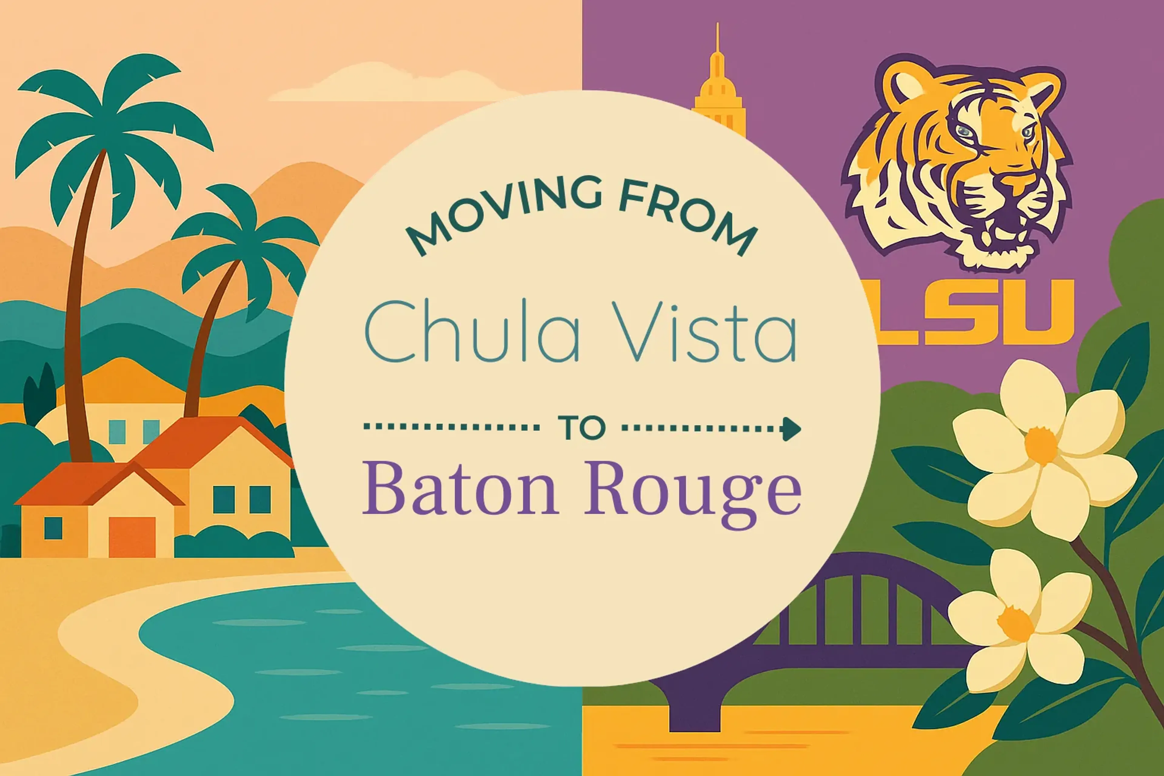 Side-by-side comparison of Chula Vista to Baton Rouge moving companies