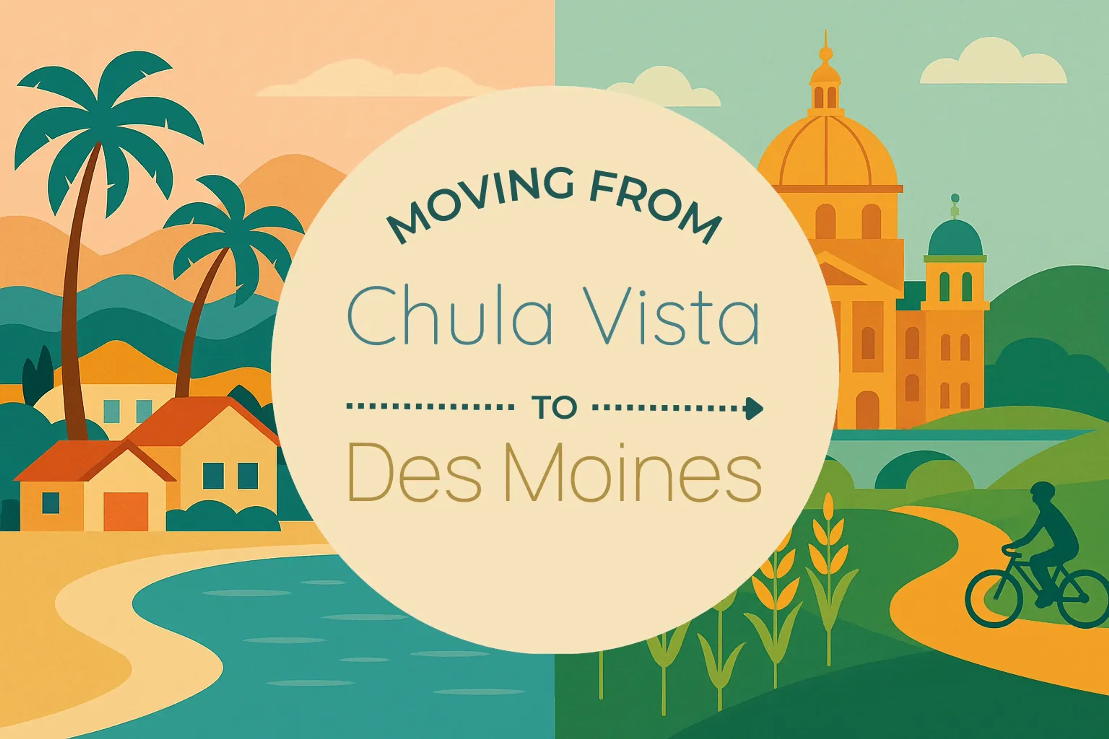 Side-by-side comparison of Chula Vista to Des Moines moving companies