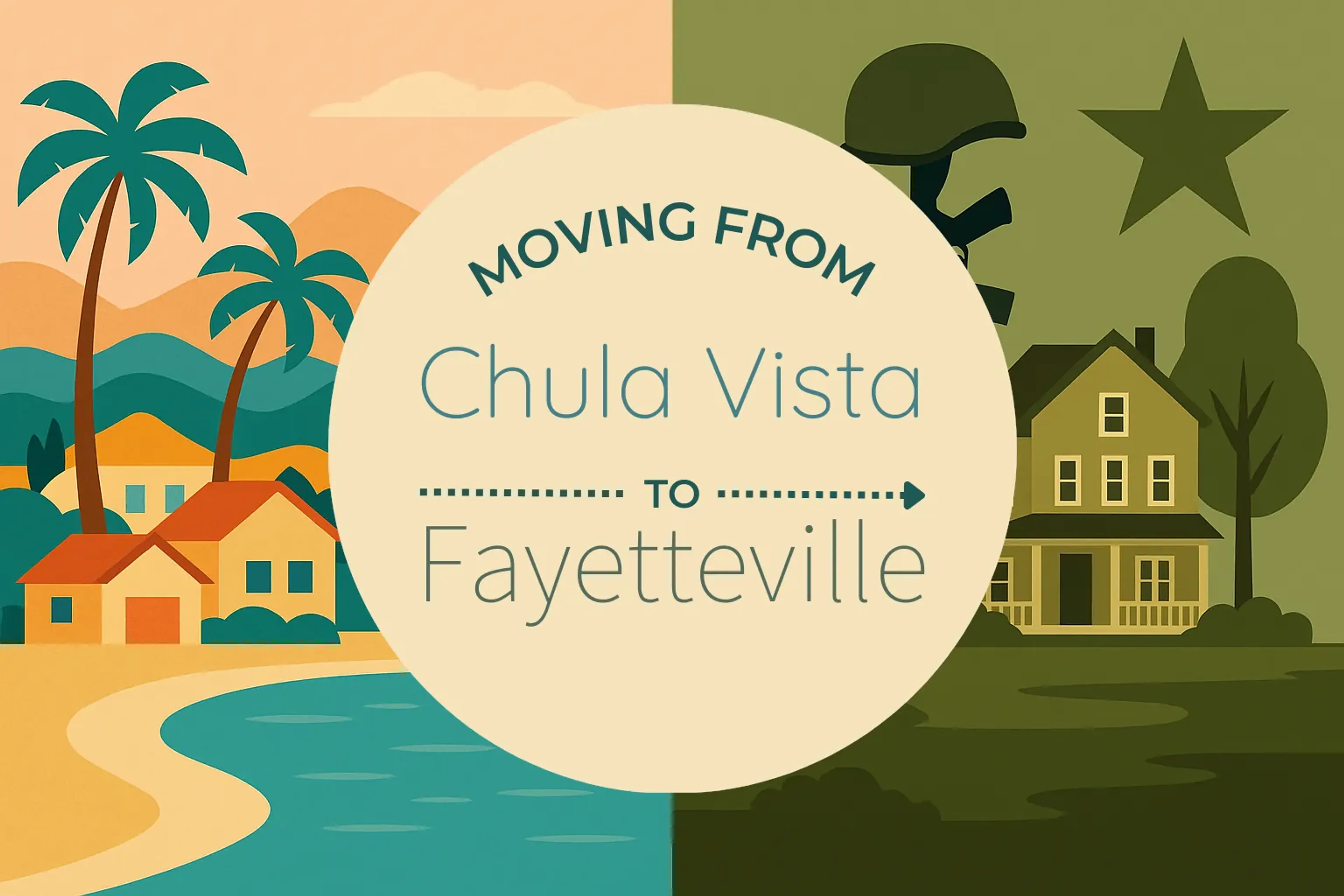 Side-by-side comparison of Chula Vista to Fayetteville moving companies
