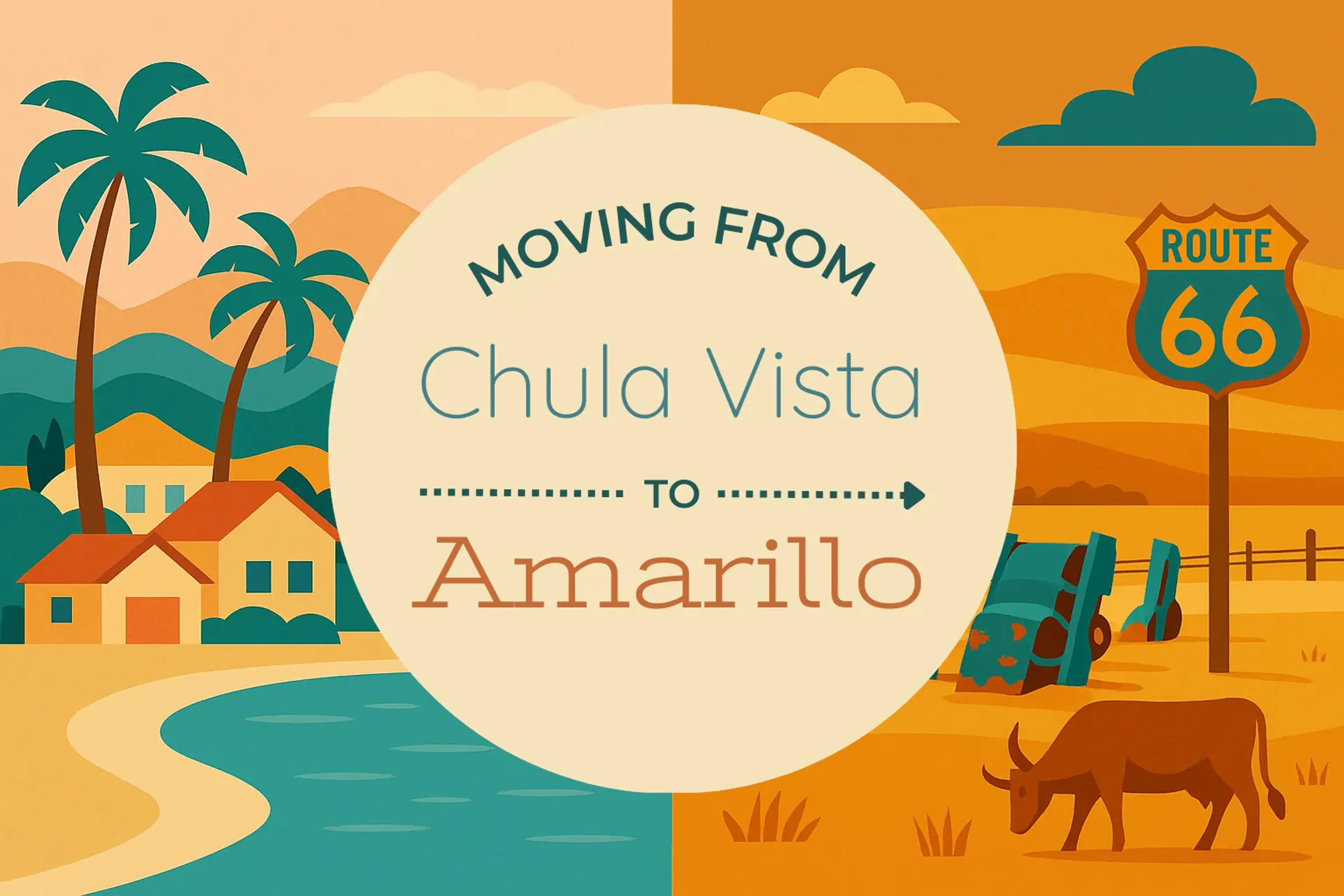 Side-by-side comparison of Chula Vista to Amarillo moving companies