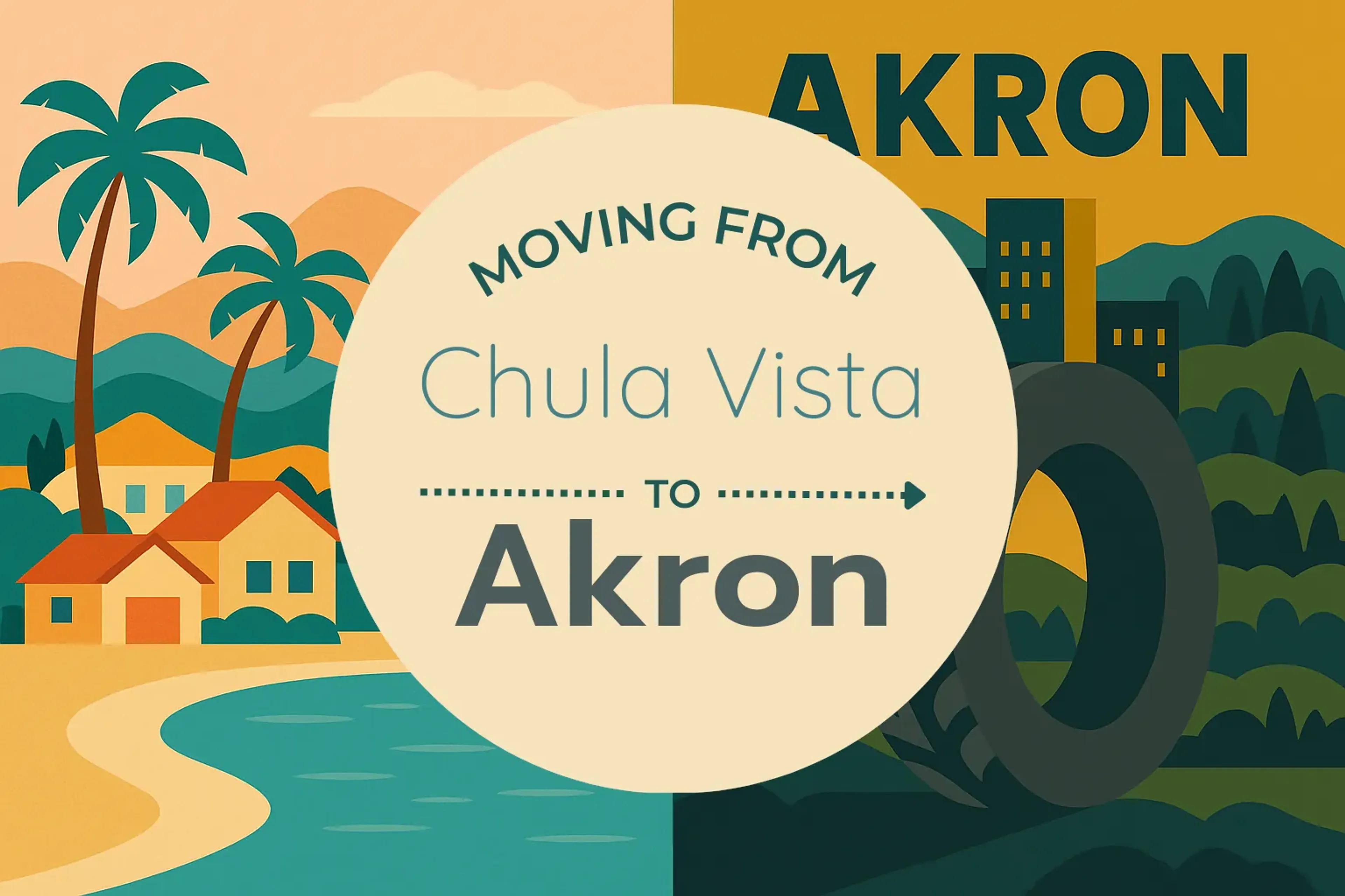 Side-by-side comparison of Chula Vista to Akron moving companies