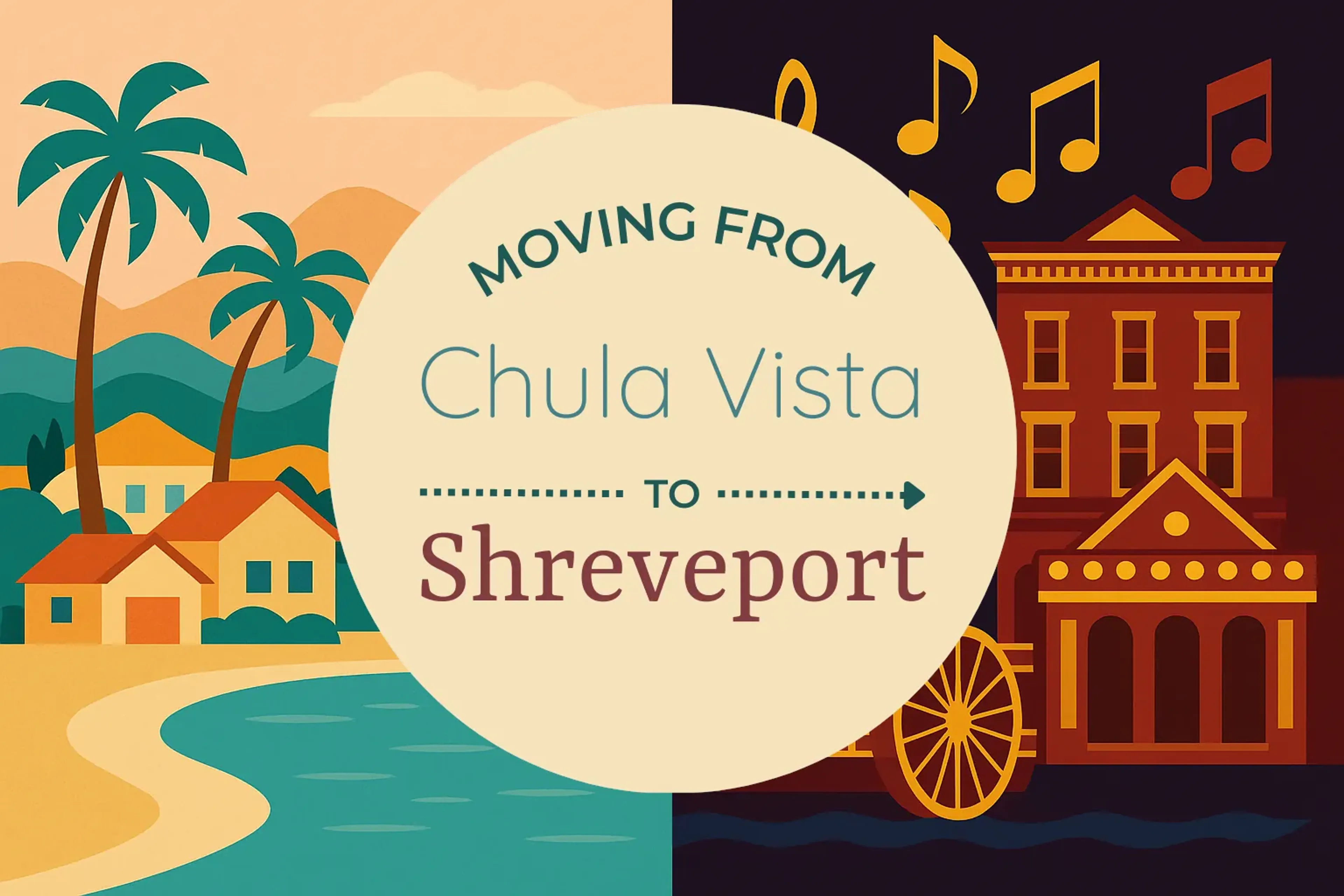 Side-by-side comparison of Chula Vista to Shreveport moving companies