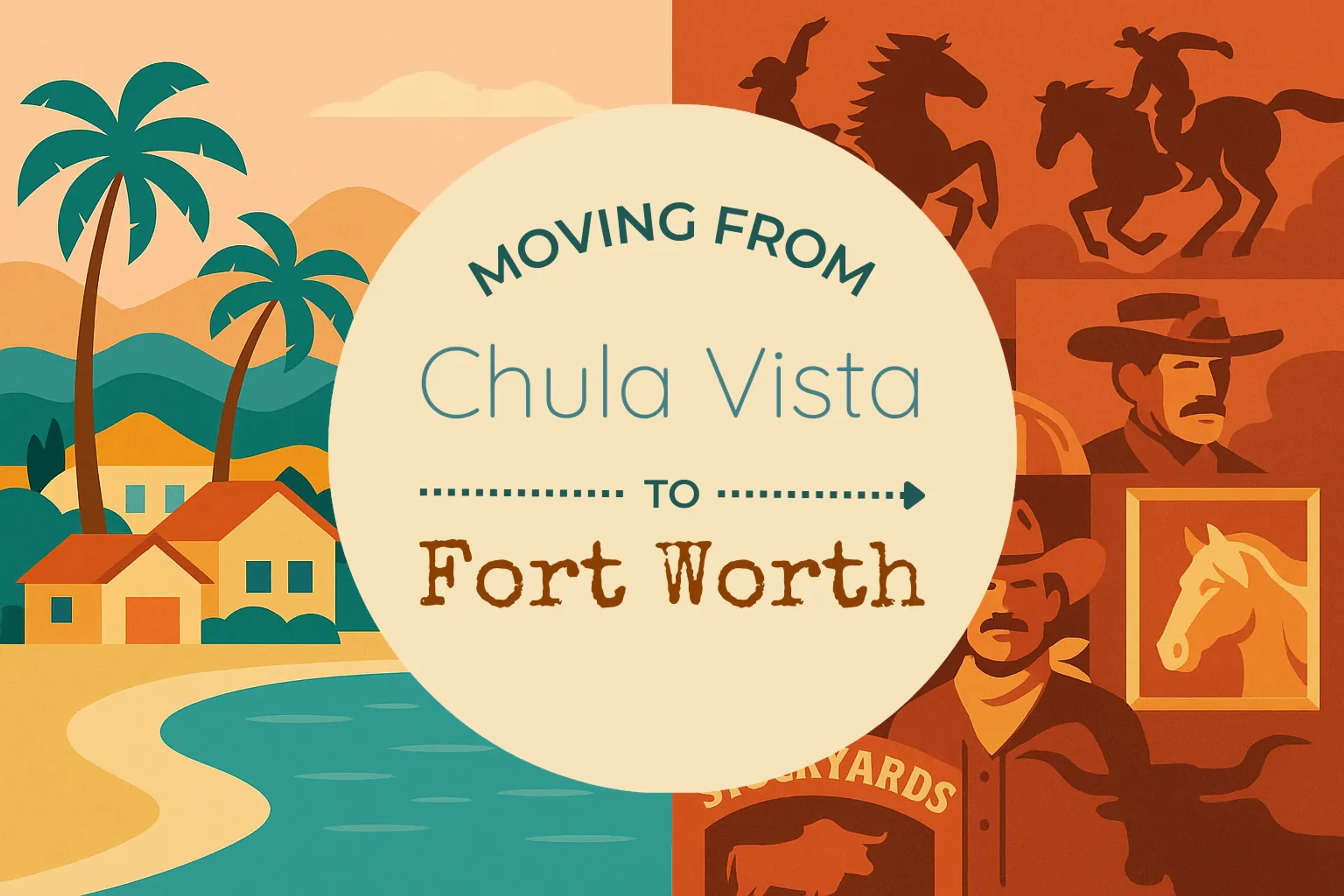 Side-by-side comparison of Chula Vista to Fort Worth moving companies