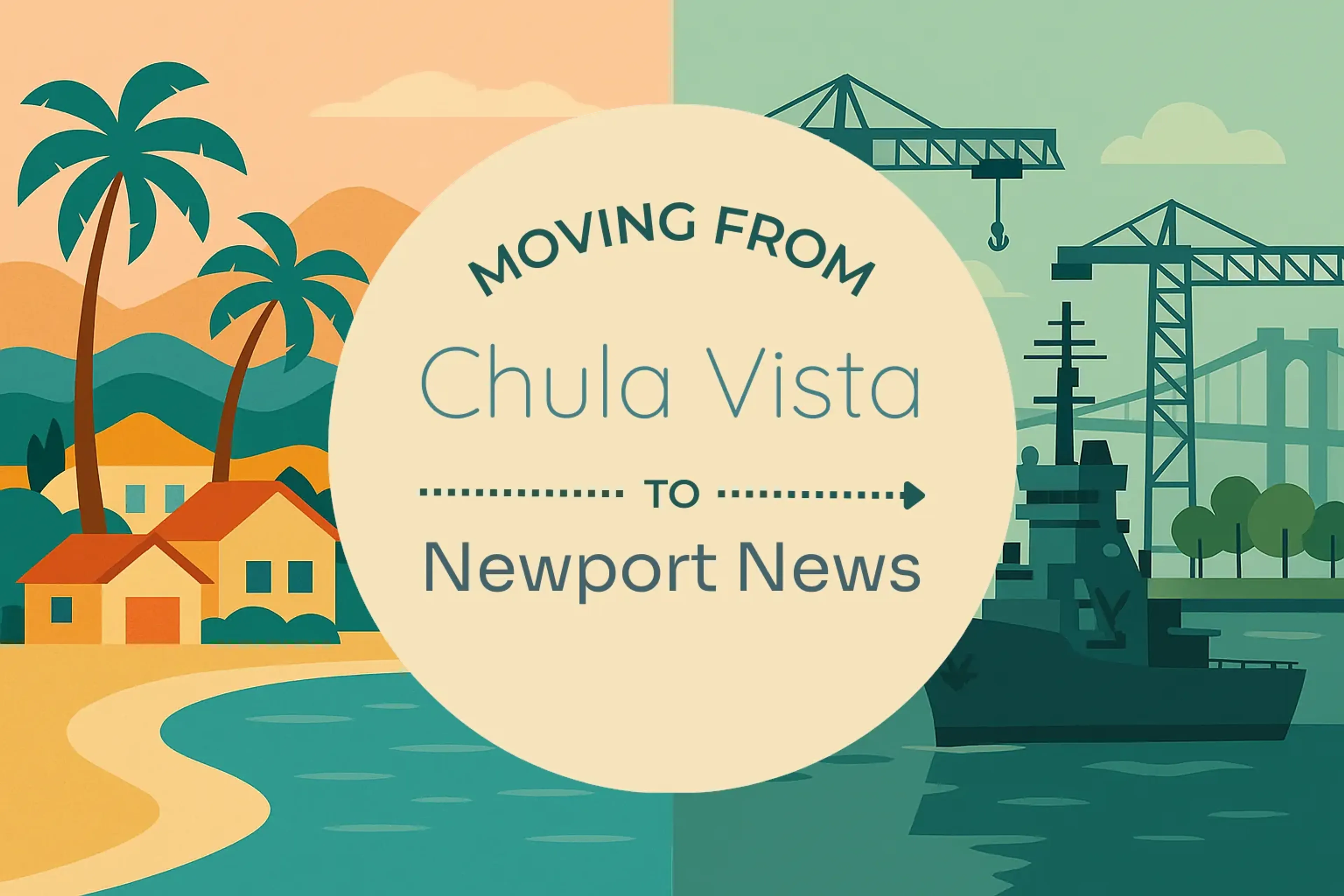 Side-by-side comparison of Chula Vista to Newport News moving companies