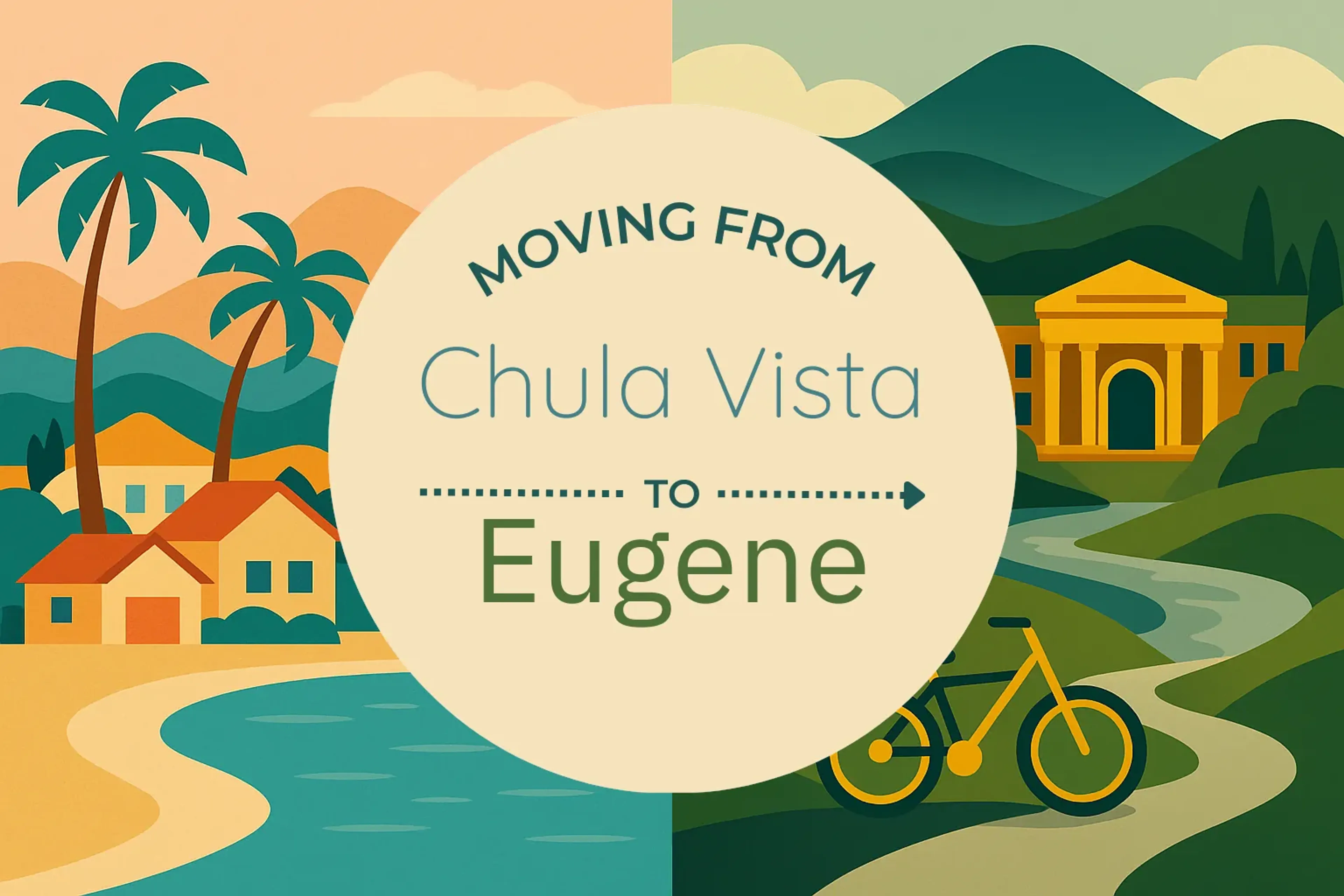 Side-by-side comparison of Chula Vista to Eugene moving companies