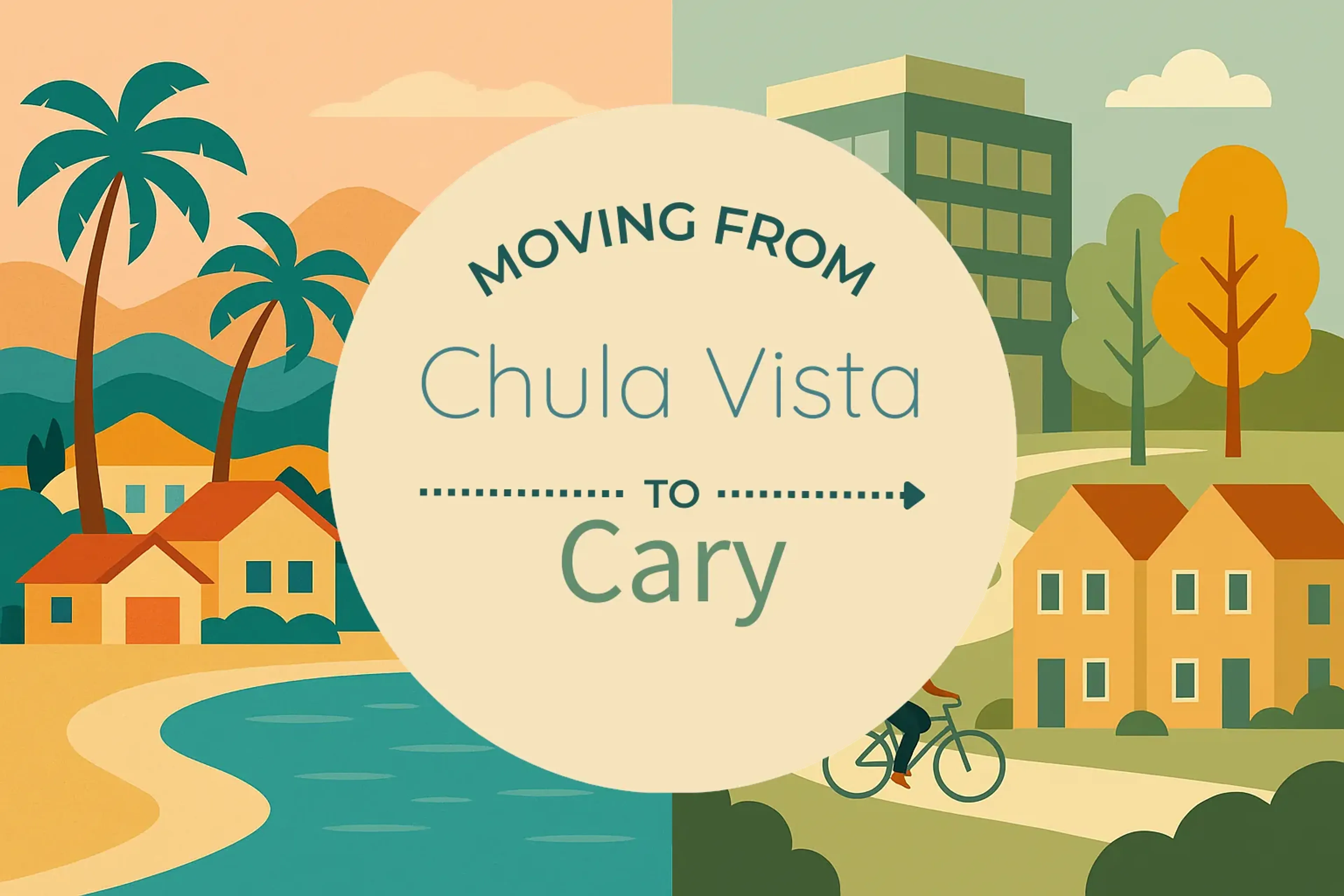 Side-by-side comparison of Chula Vista to Cary moving companies