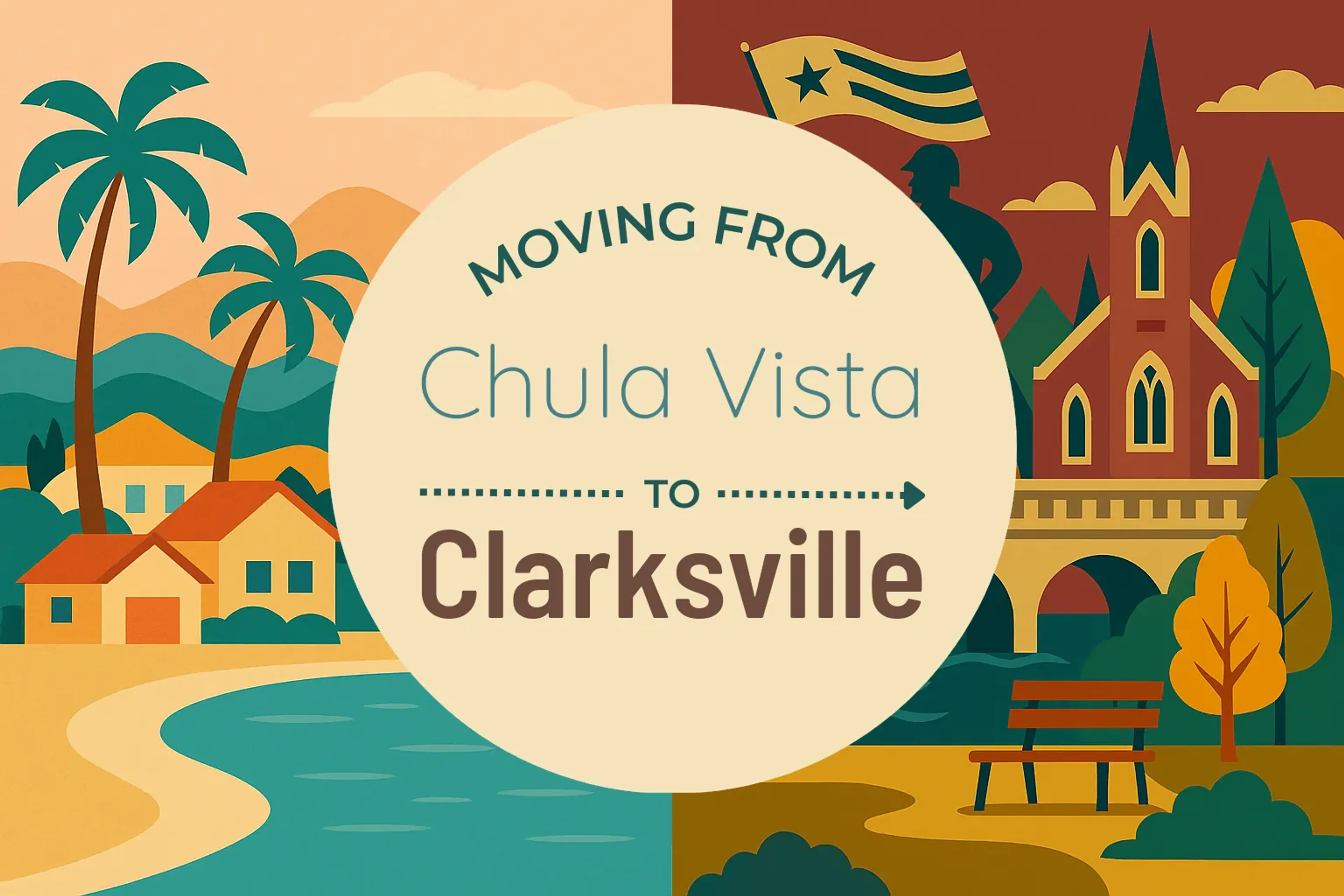 Side-by-side comparison of Chula Vista to Clarksville moving companies