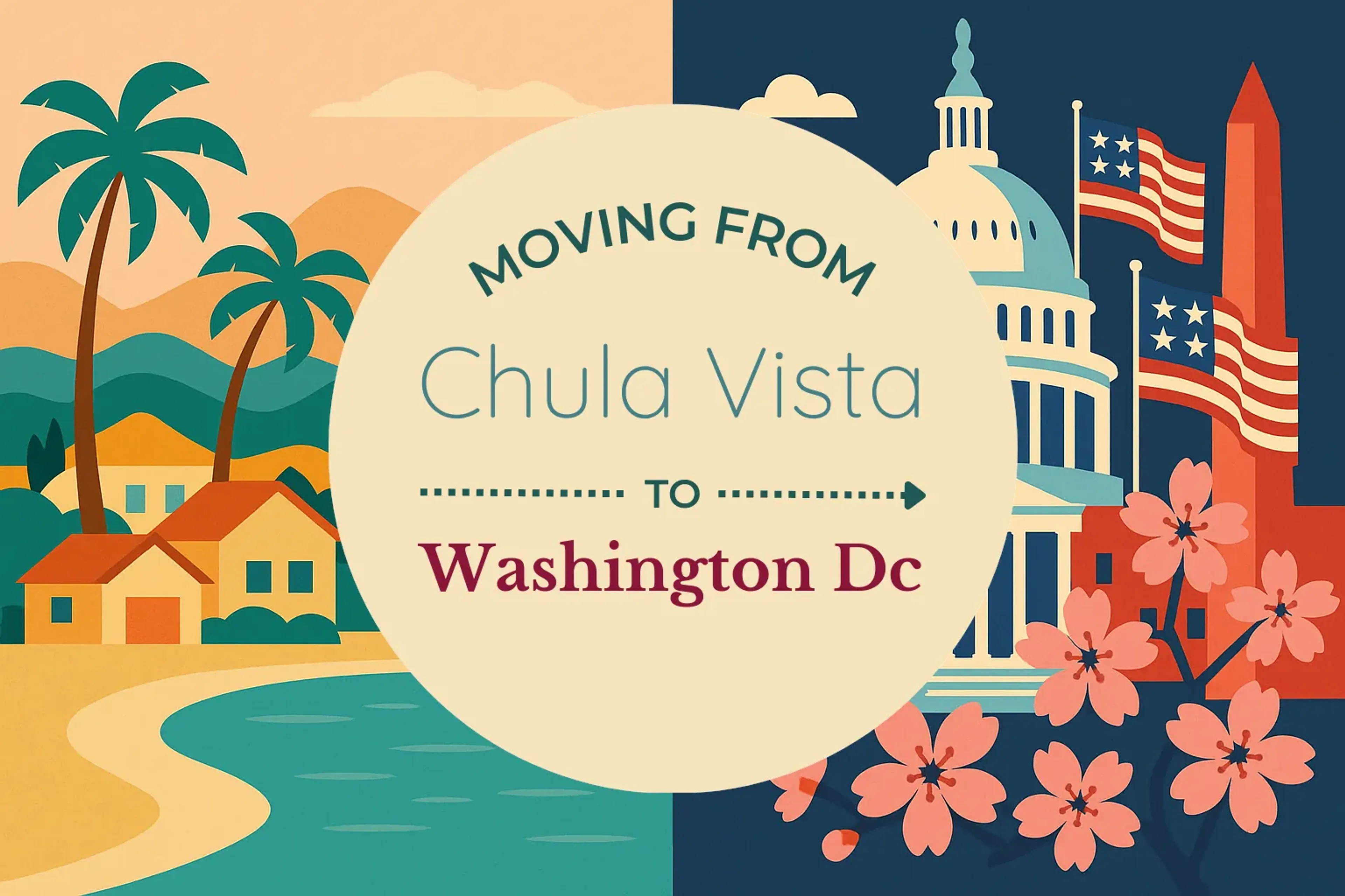 Side-by-side comparison of Chula Vista to Washington DC moving companies