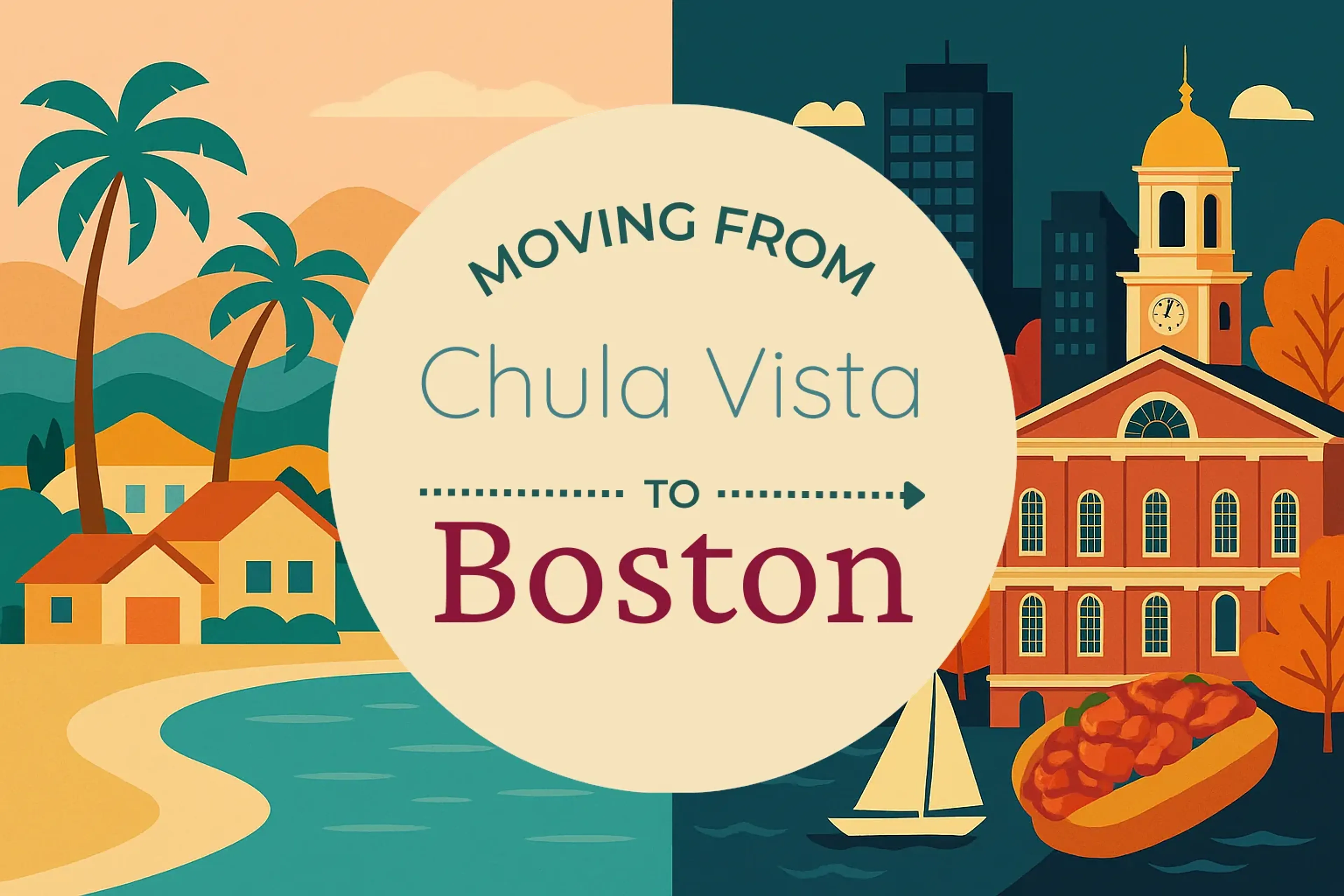 Side-by-side comparison of Chula Vista to Boston moving companies