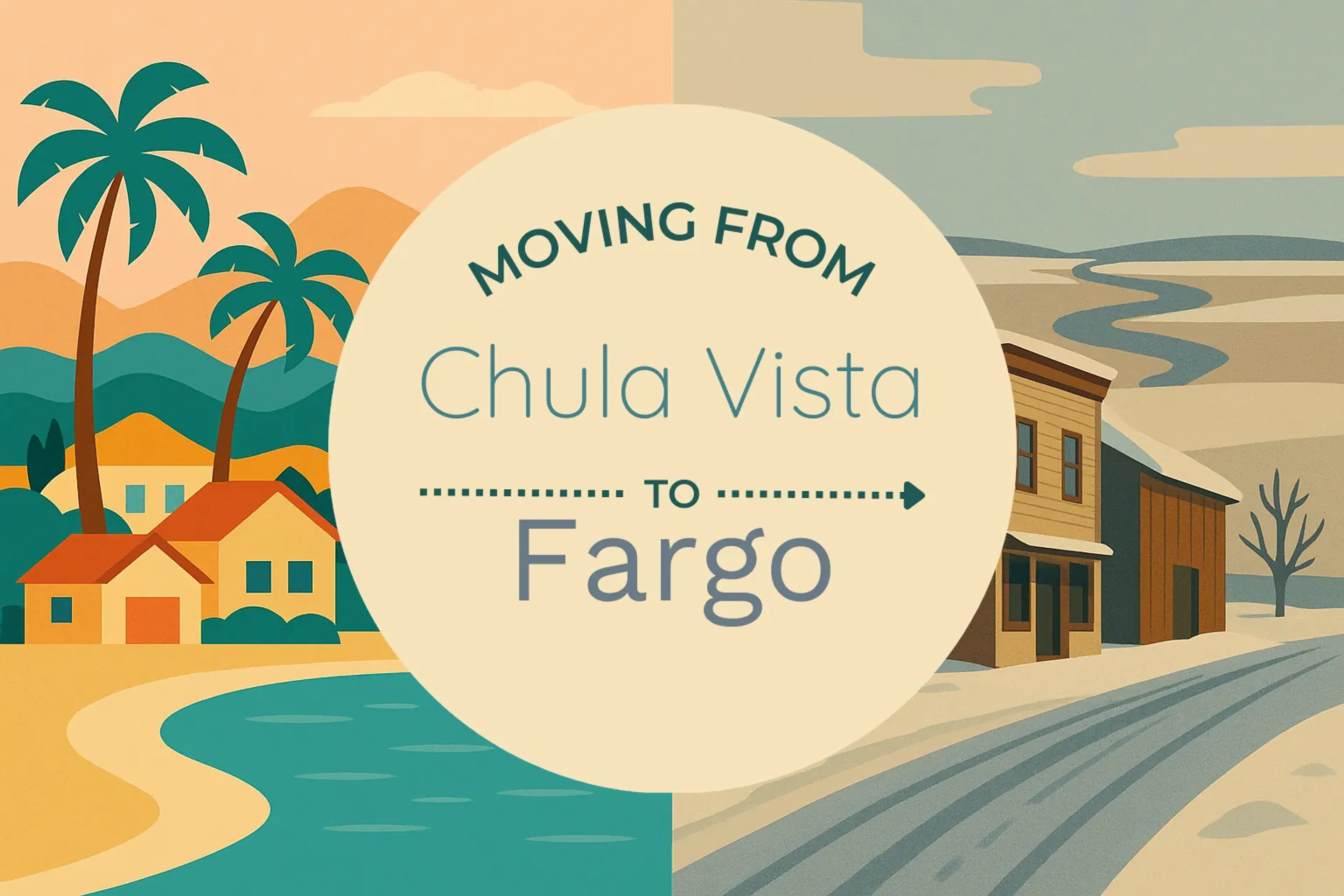 Side-by-side comparison of Chula Vista to Fargo moving companies
