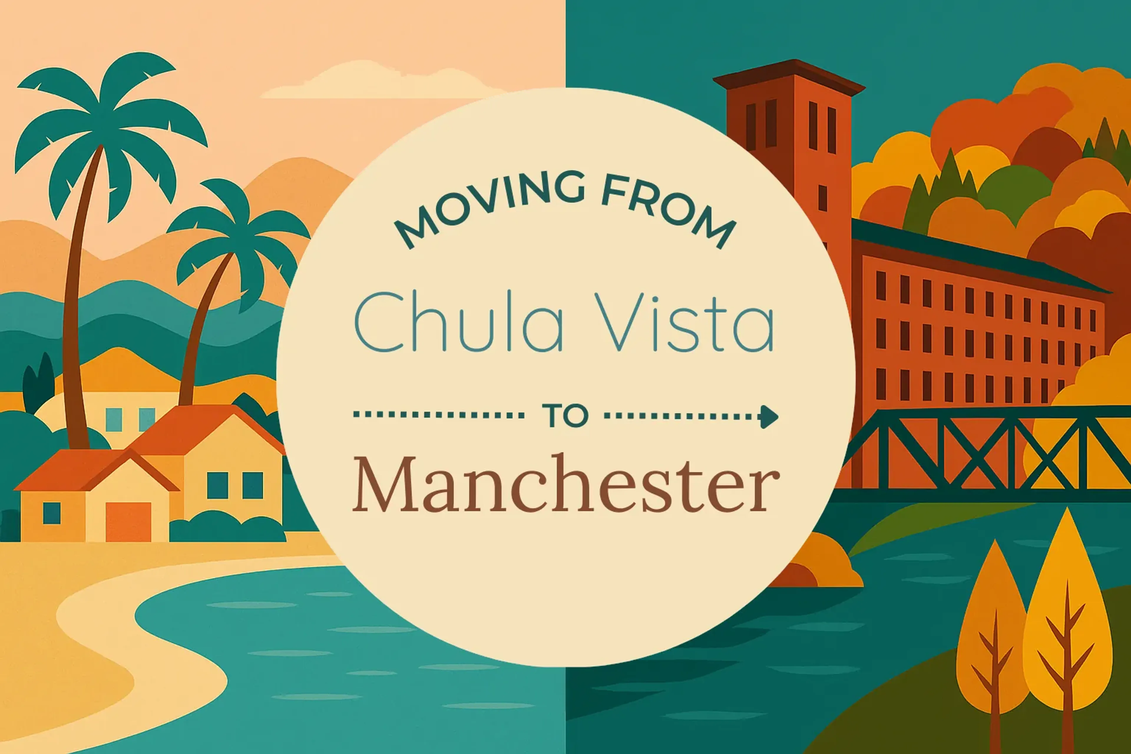 Side-by-side comparison of Chula Vista to Manchester moving companies