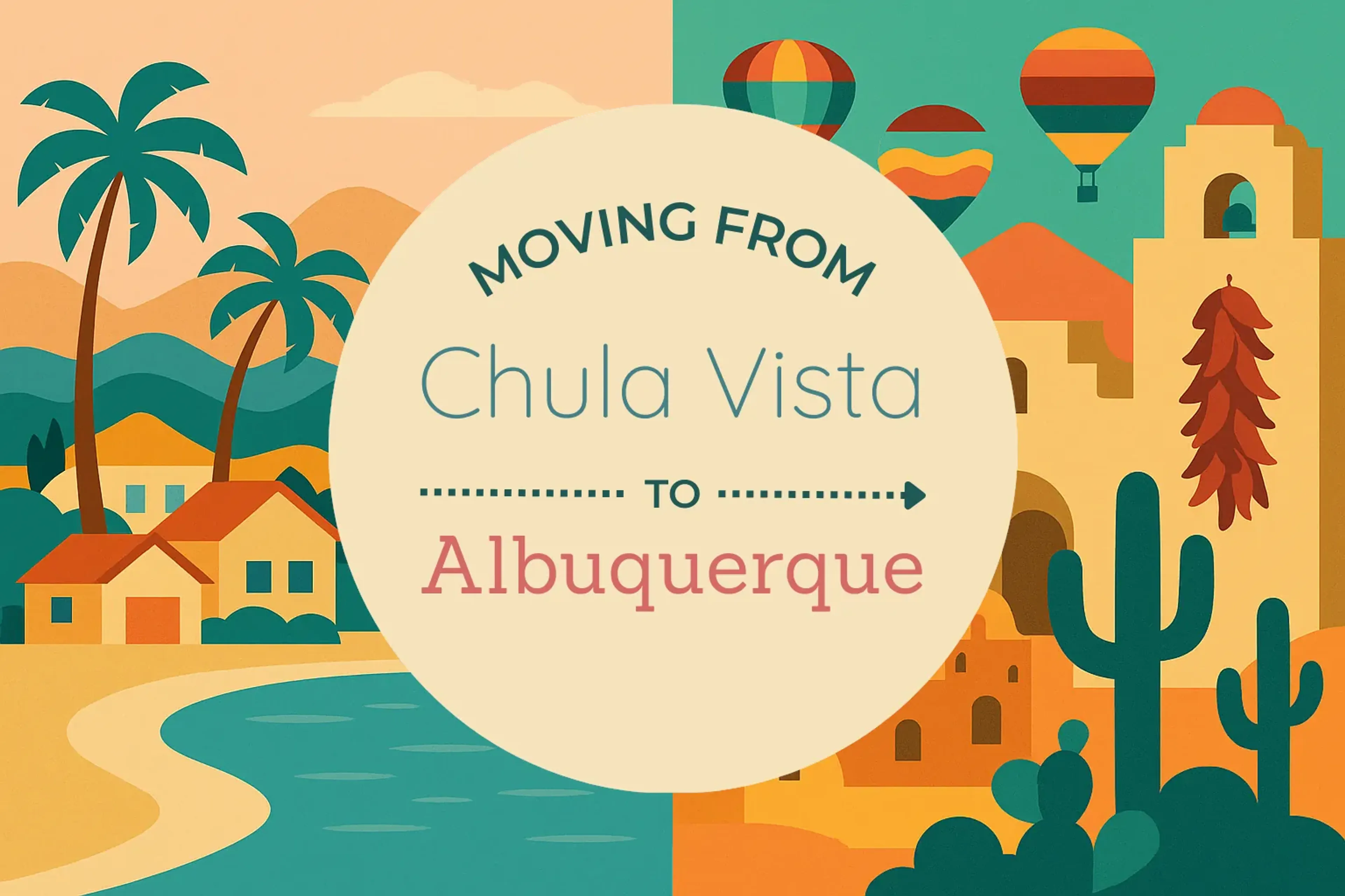 Side-by-side comparison of Chula Vista to Albuquerque moving companies