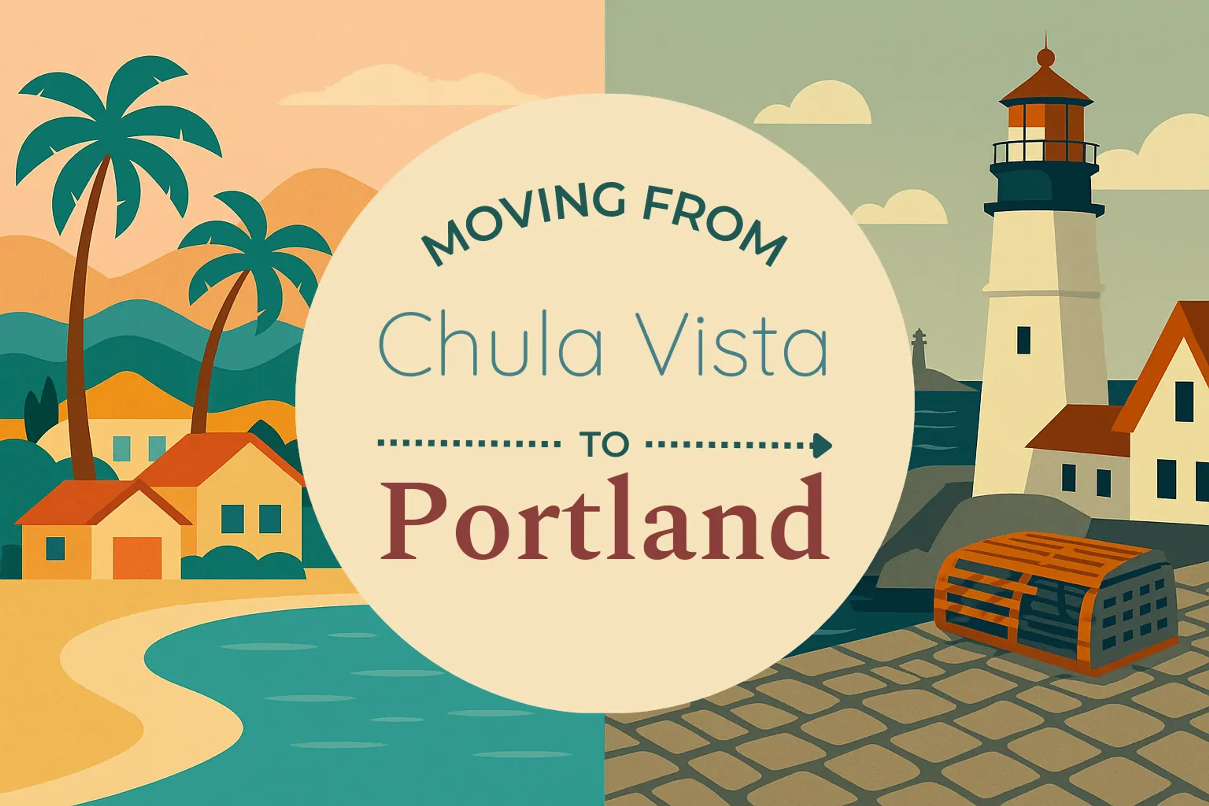 Side-by-side comparison of Chula Vista to Portland moving companies