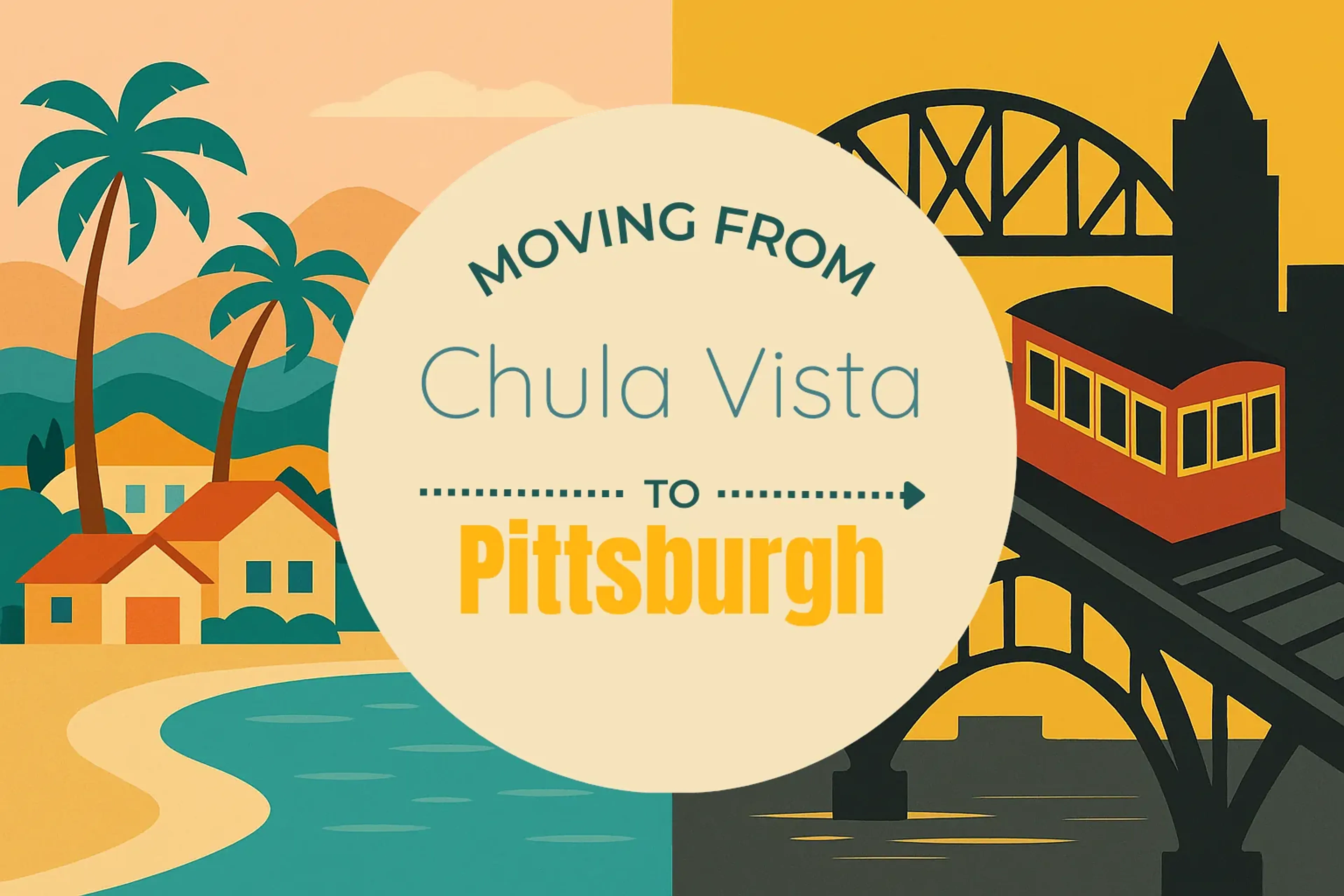 Side-by-side comparison of Chula Vista to Pittsburgh moving companies