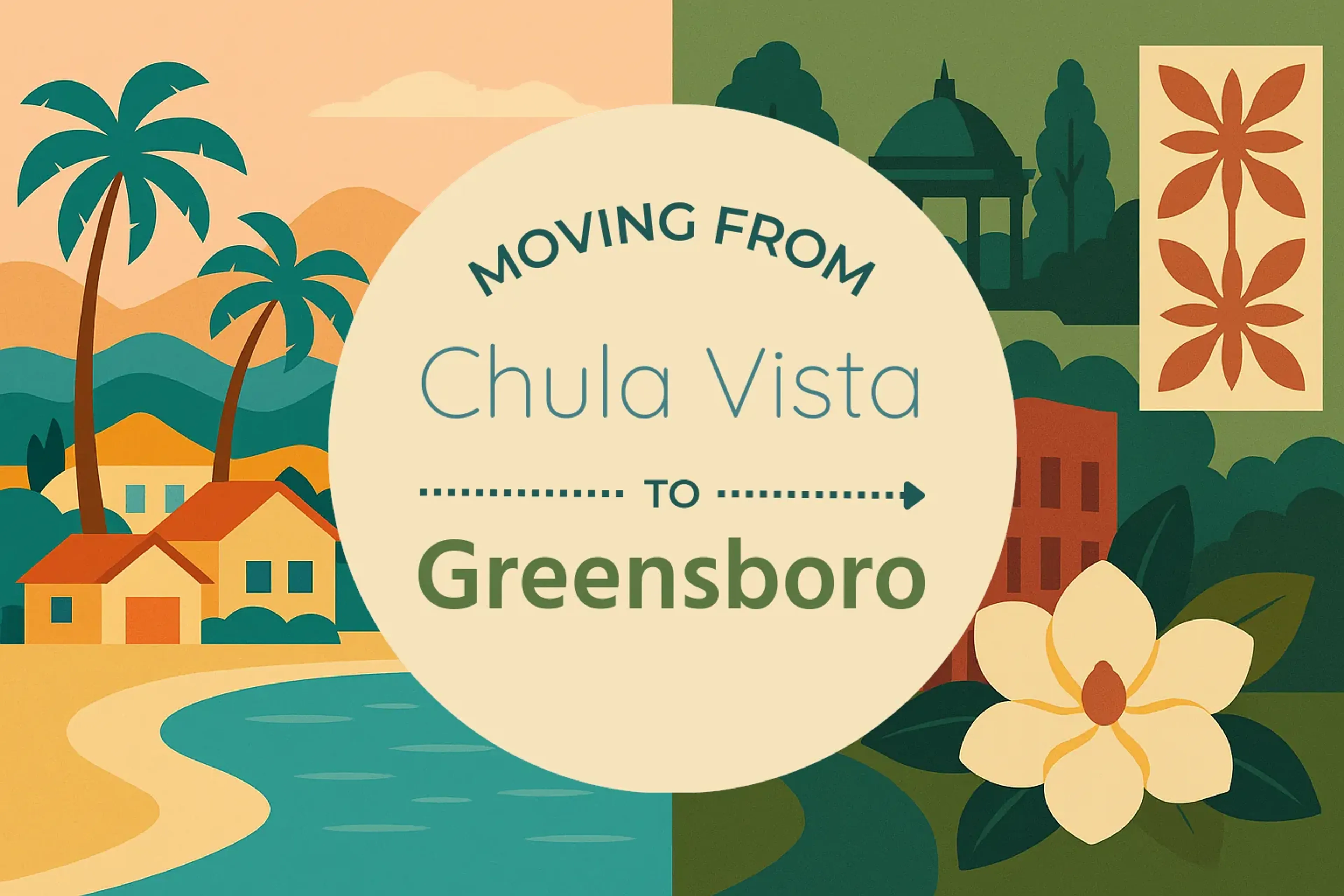 Side-by-side comparison of Chula Vista to Greensboro moving companies