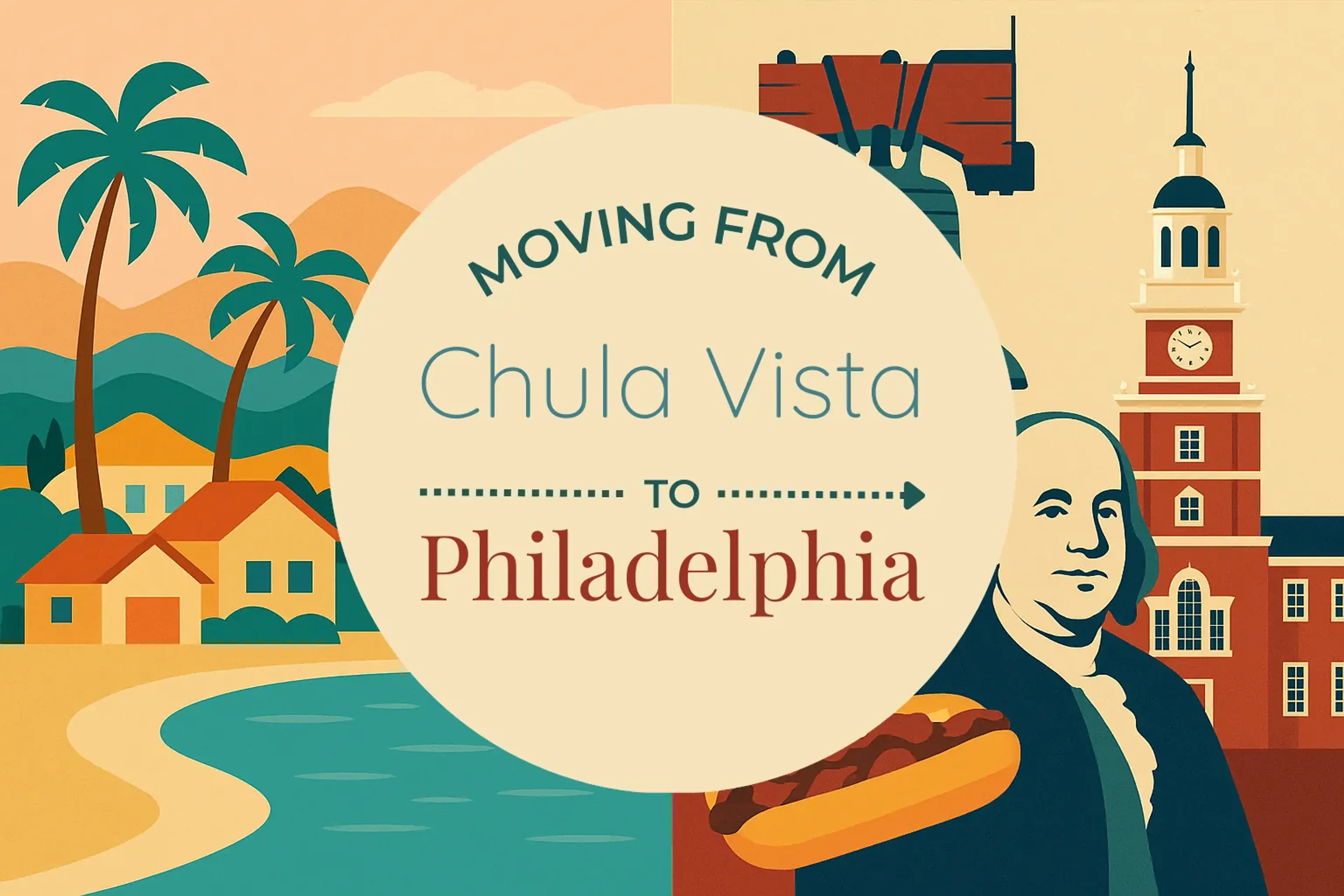 Side-by-side comparison of Chula Vista to Philadelphia moving companies