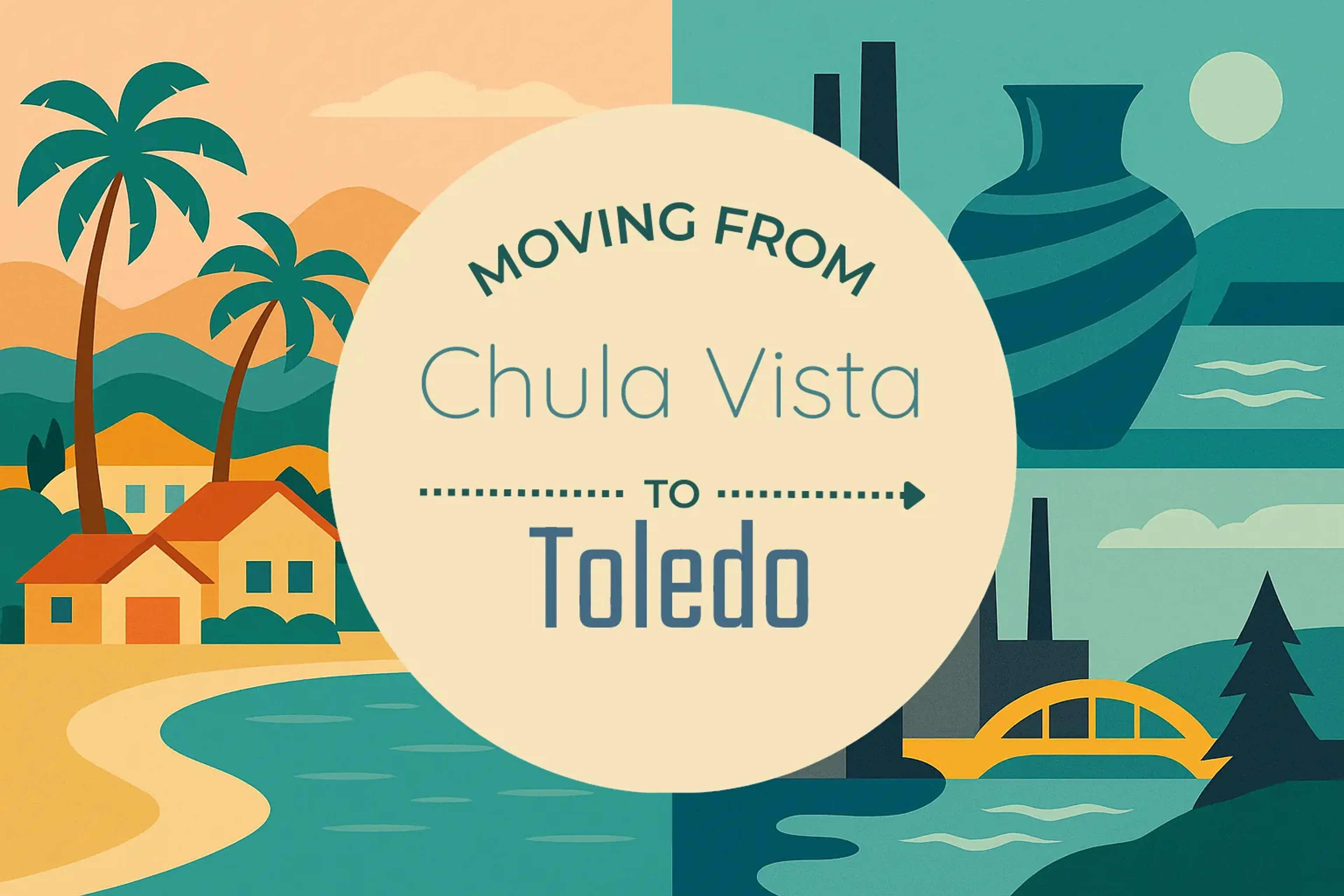 Side-by-side comparison of Chula Vista to Toledo moving companies