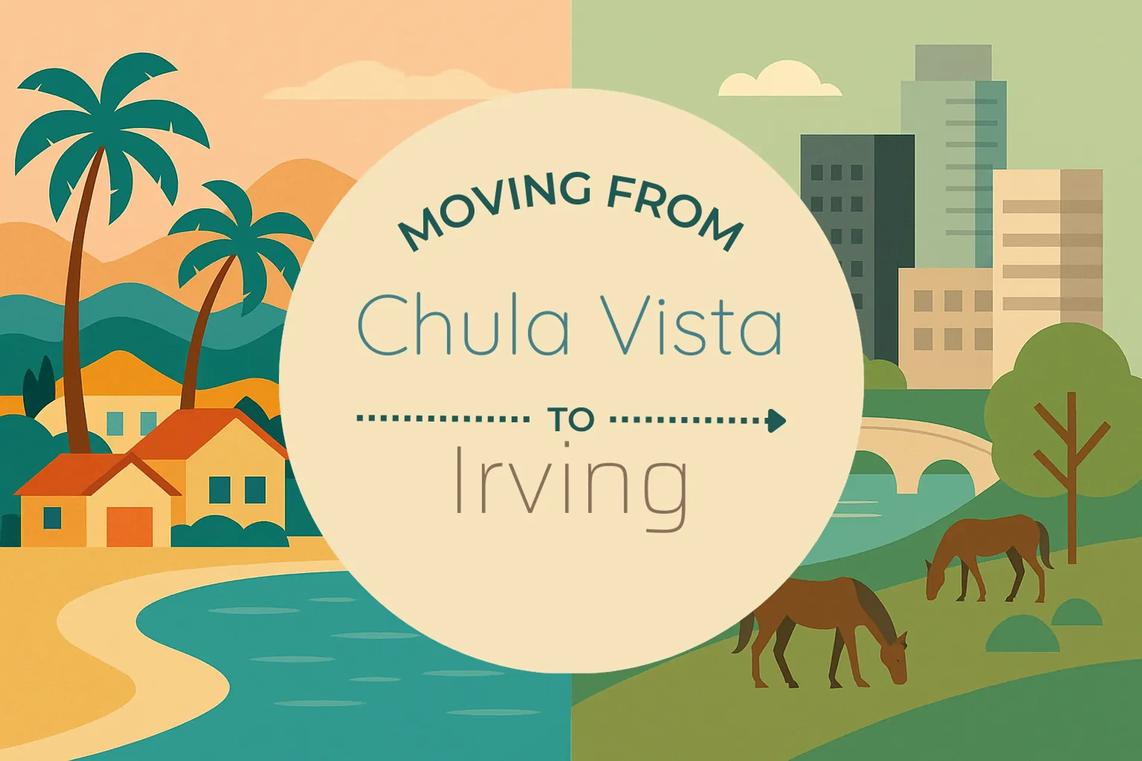 Side-by-side comparison of Chula Vista to Irving moving companies